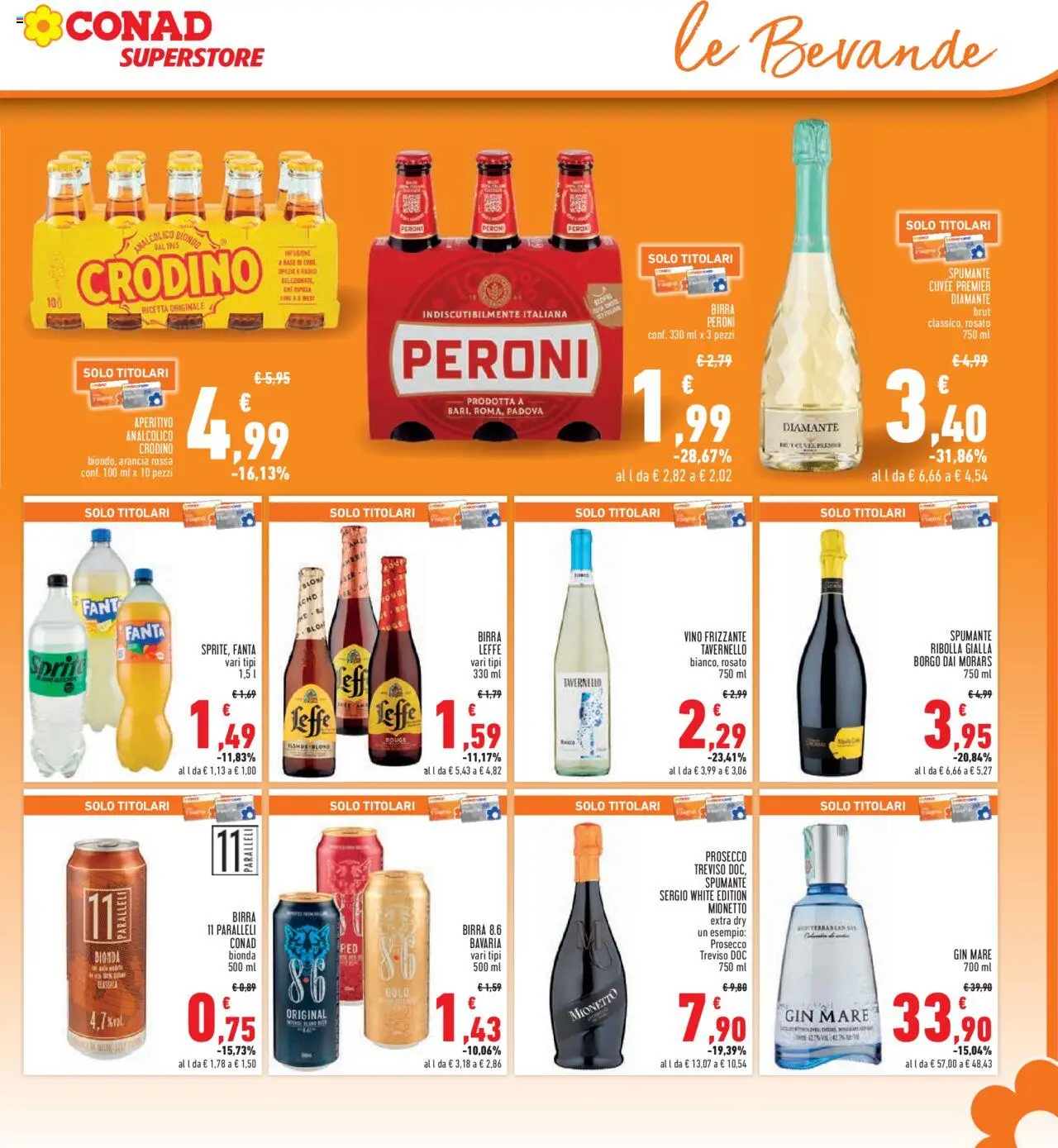 Volantino Conad del 11.09.2025 | Pagina: 25 | Prodotti: Birra, Gin, Prosecco, Fanta