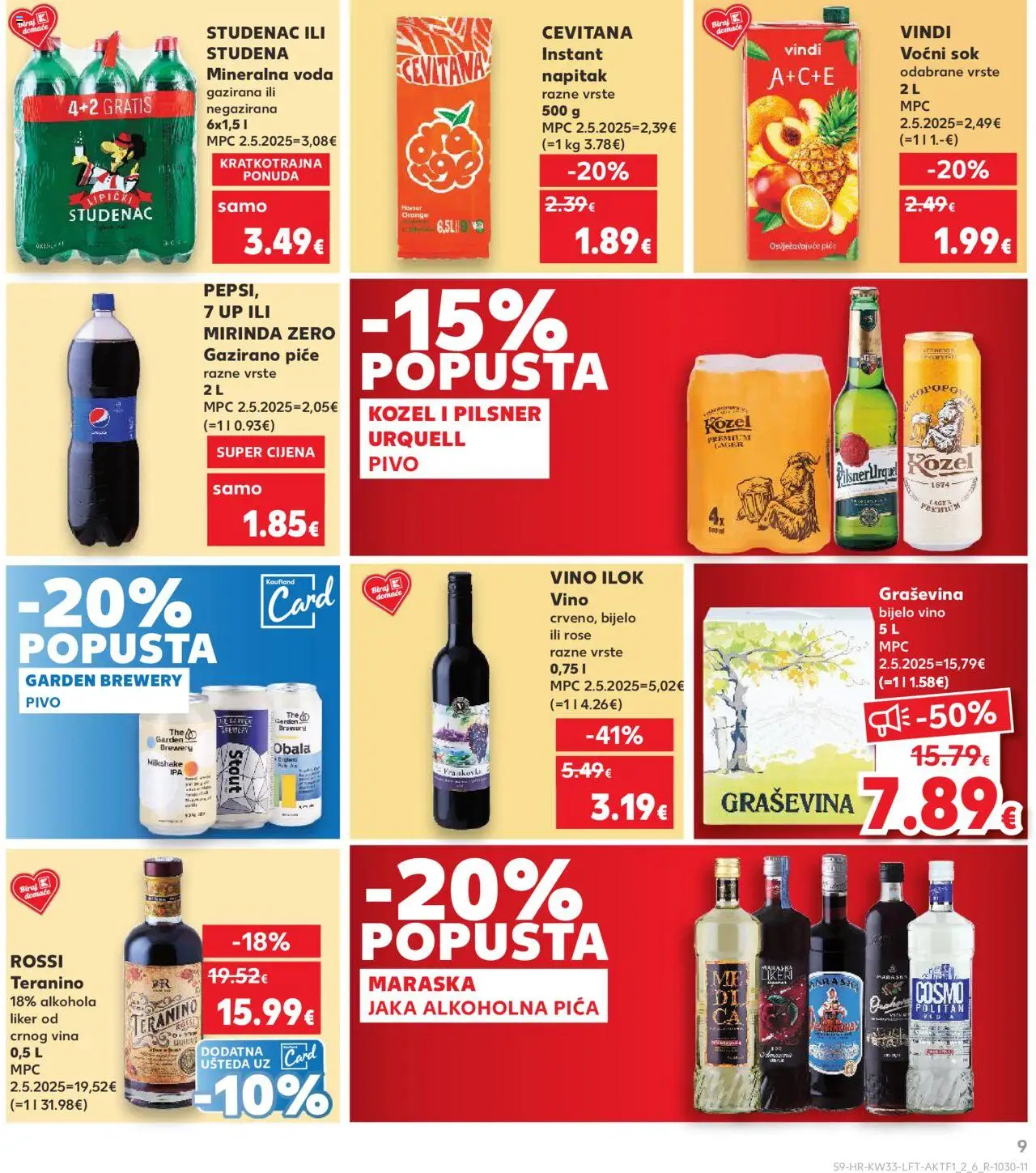 Kaufland katalog | vrijedi od 13.08.2025 | Stranica: 9 | Proizvodi: Kozel, Sok, Voda, Teranino