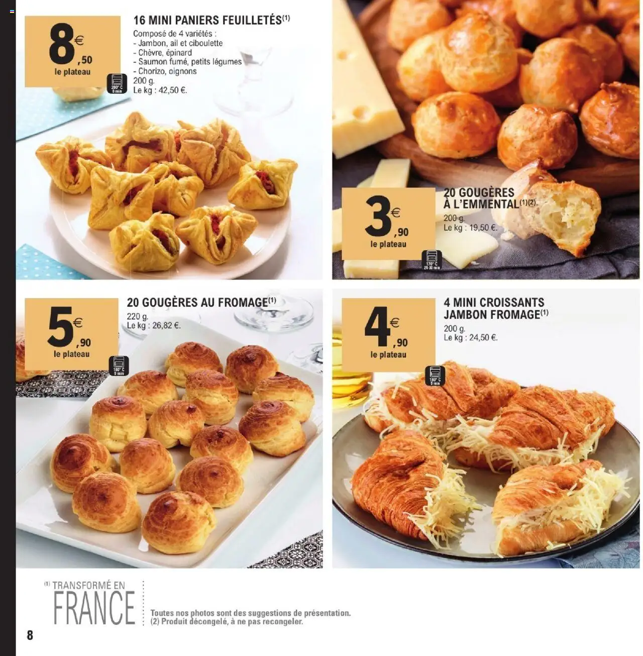  | Page: 8 | Produits: Epinard, Jambon, Oignons, Saumon