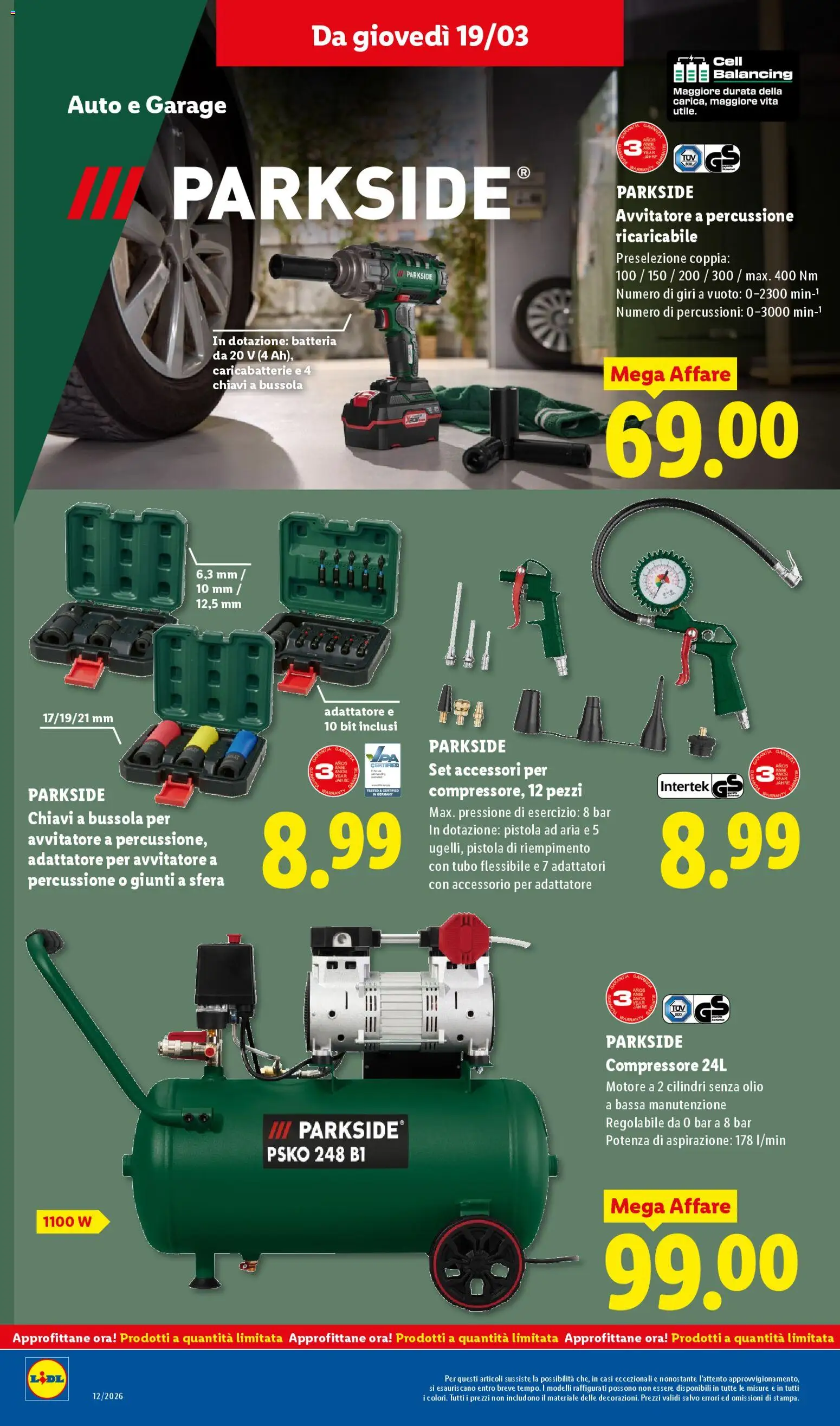 Volantino Lidl del 16.03.2026 | Pagina: 34 | Prodotti: Avvitatore, Compressore, Tubo, Adattatore
