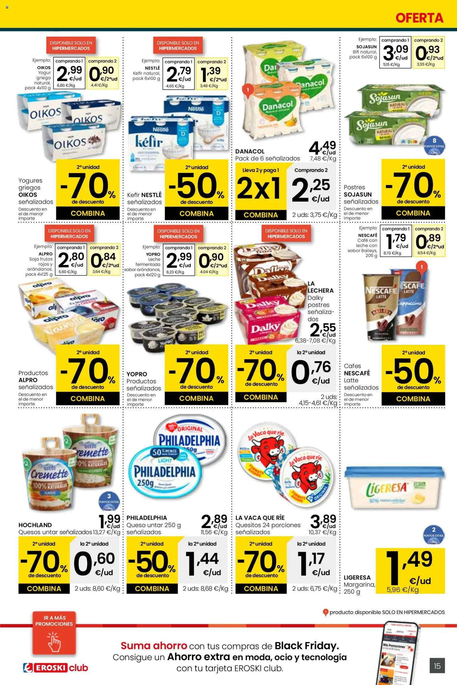 Eroski folleto │ válido desde el 13.11.2025 | Página: 15 | Productos: Leche, Queso, Yogur, Café