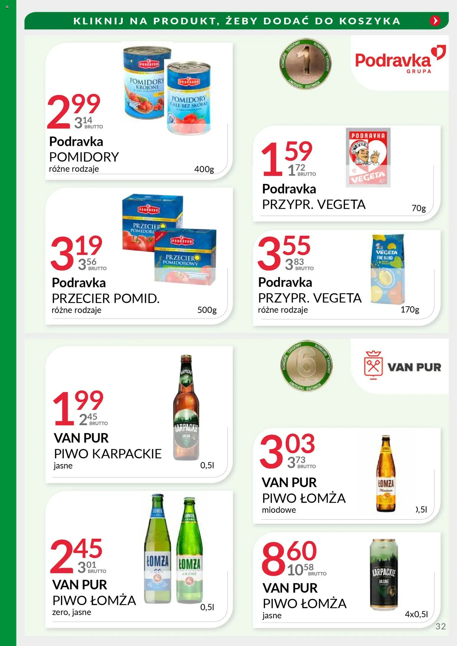 Eurocash Gazetka - Targi Jesień od 17.11.2025 | Strona: 32 | Produkty: Piwo, Pomidory