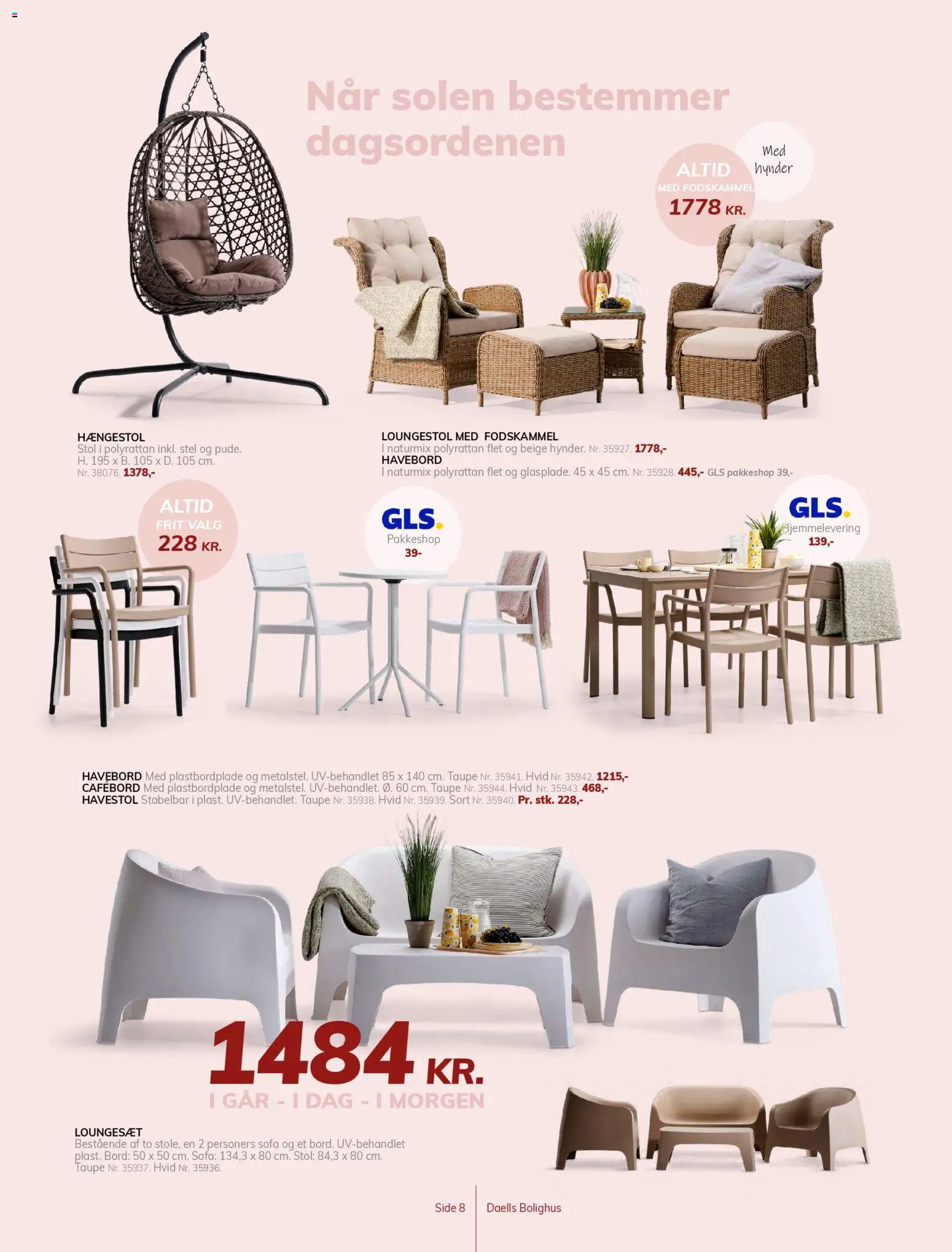 Daells Bolighus tilbudsavis – gyldig fra 25.03.2026 | Side: 8 | Produkter: Sofa, Bord, Stol, Loungesæt