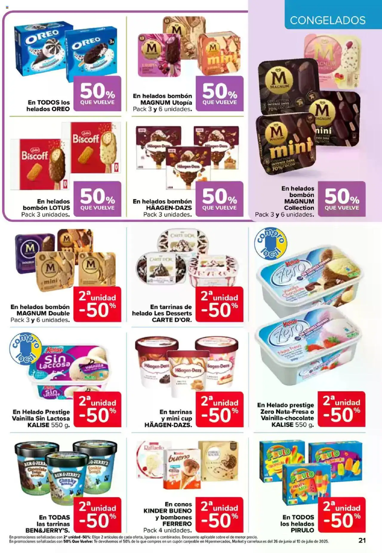 Carrefour folleto │ válido desde el 09.06.2025 | Página: 21 | Productos: Chocolate, Té, Helado