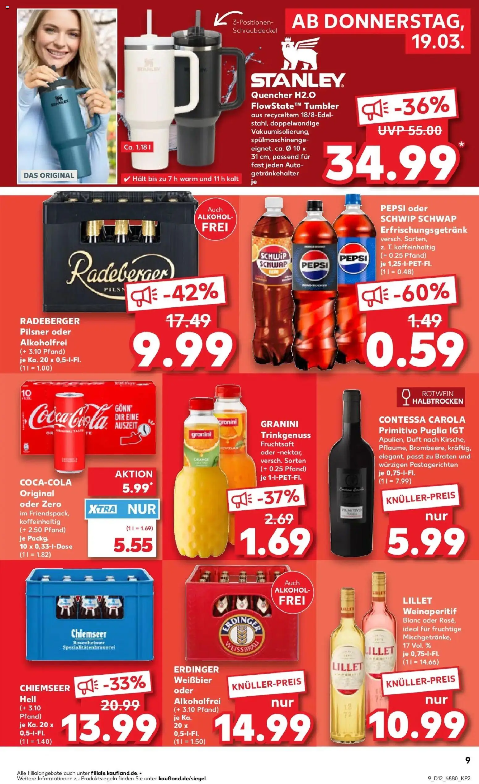 Kaufland Prospekt Dillingen	 – gültig ab 19.03.2026 | Seite: 9 | Produkte: Coca cola, Cola, Weißbier, Pepsi