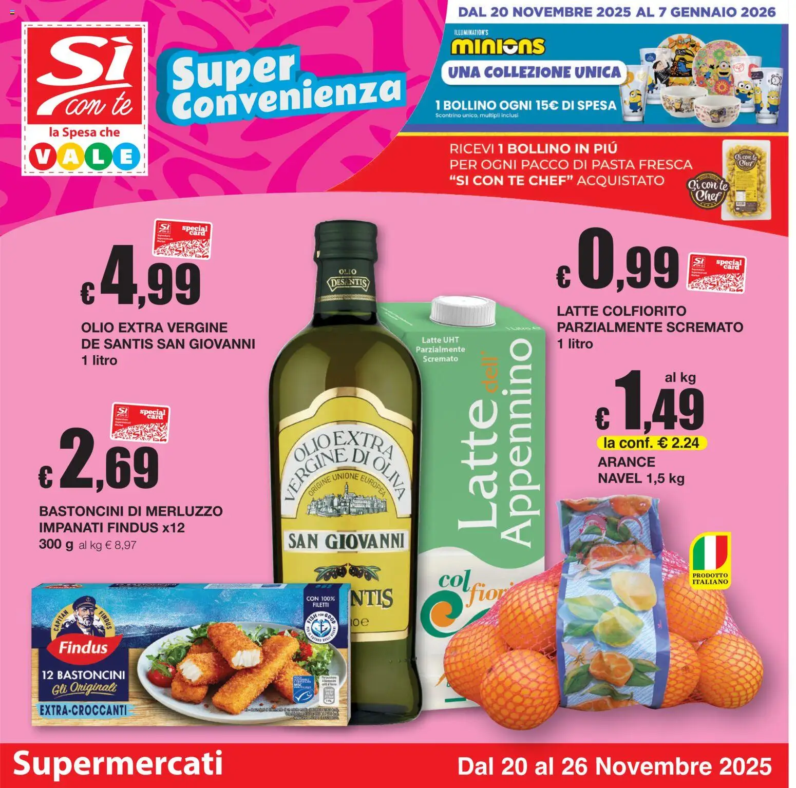 Volantino Sì con Te del 20.11.2025 | Pagina: 1 | Prodotti: Arance, Tè, Latte, Olio extra vergine