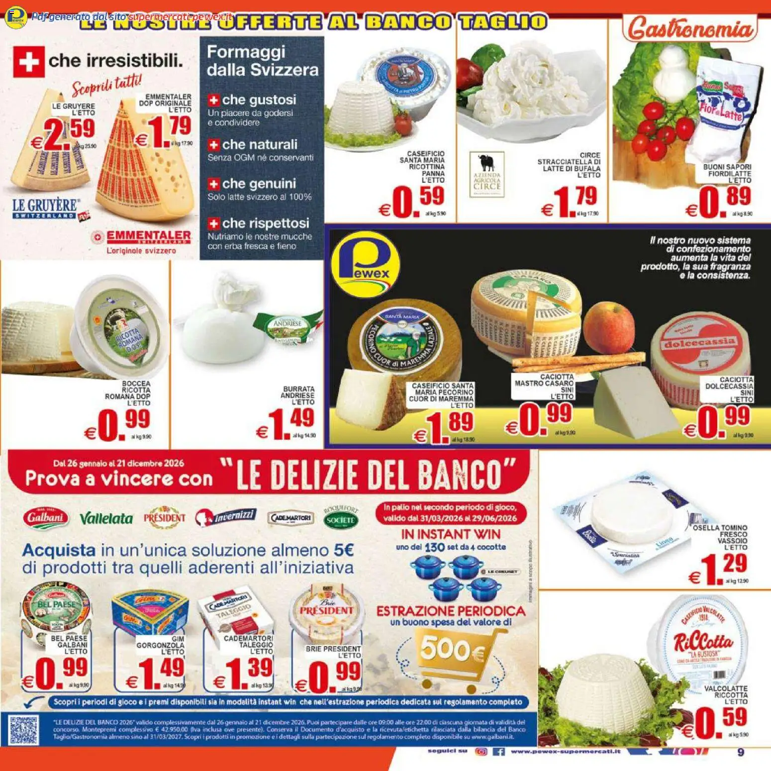 Volantino Pewex del 17.04.2026 | Pagina: 9 | Prodotti: Panna, Latte, Ricotta, Vassoio