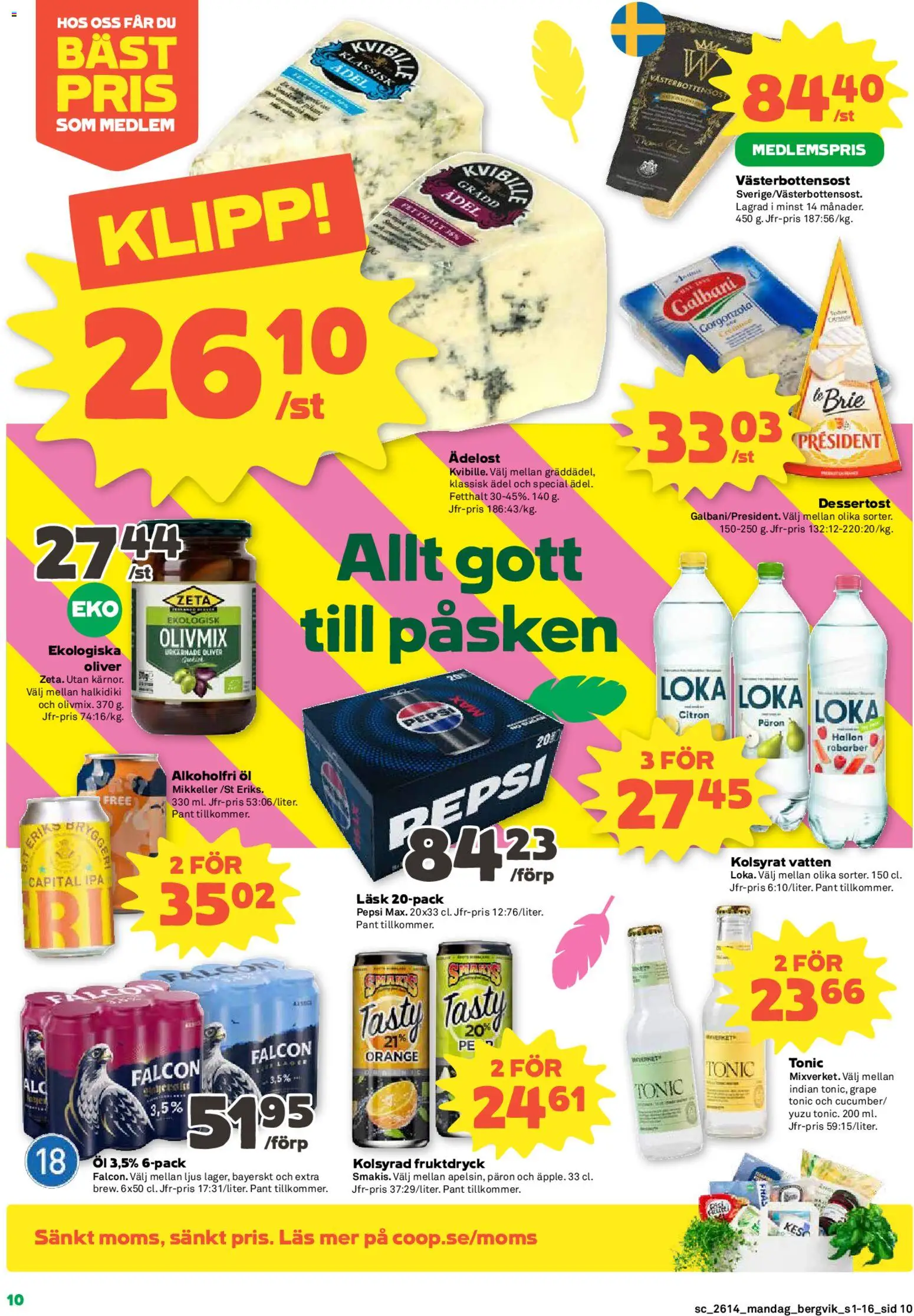 Stora Coop reklamblad aktuell från 30.03.2026 | Sida: 10 | Produkter: Oliver, Loka, Pepsi, Citron