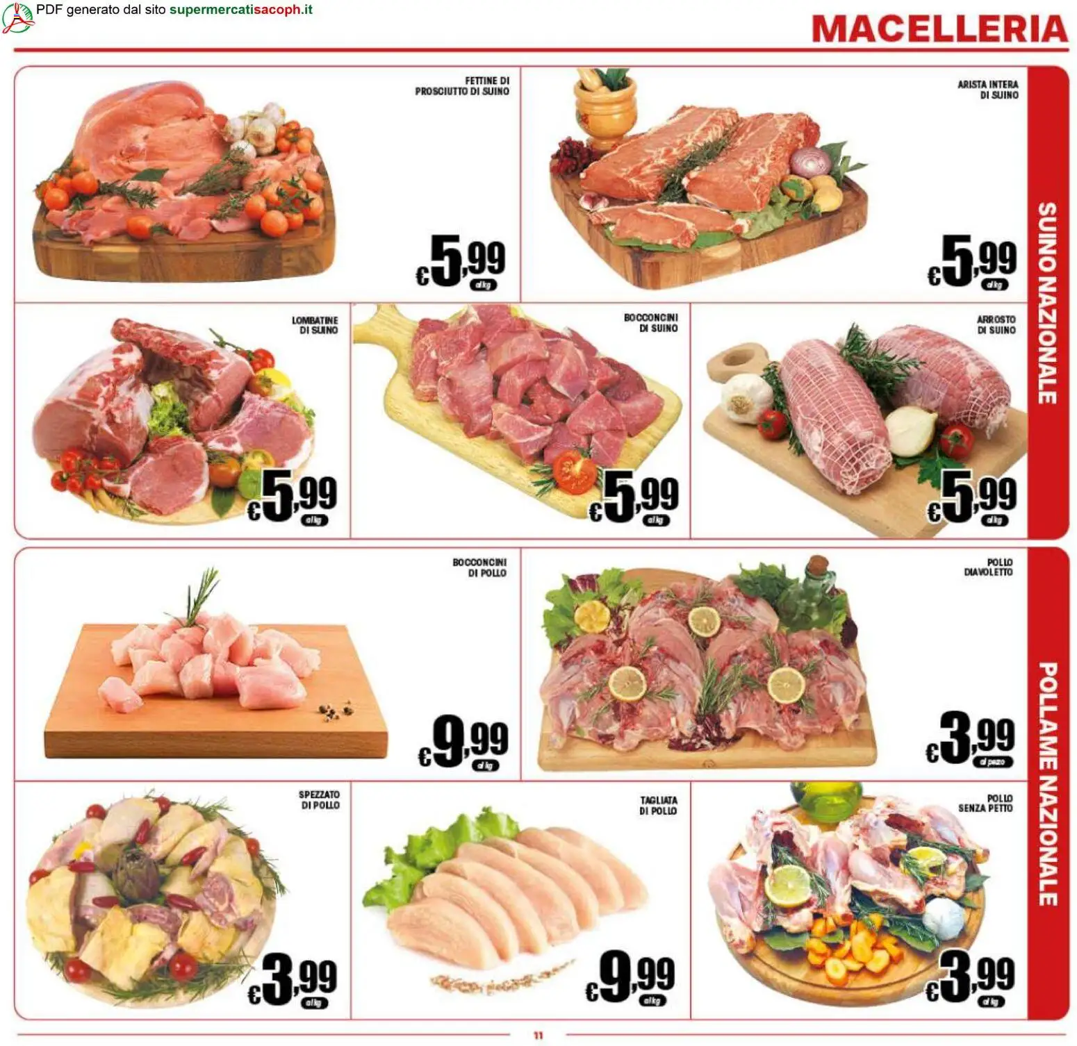 Volantino Sacoph del 29.04.2026 | Pagina: 11 | Prodotti: Arrosto, Pollo, Suino, Prosciutto