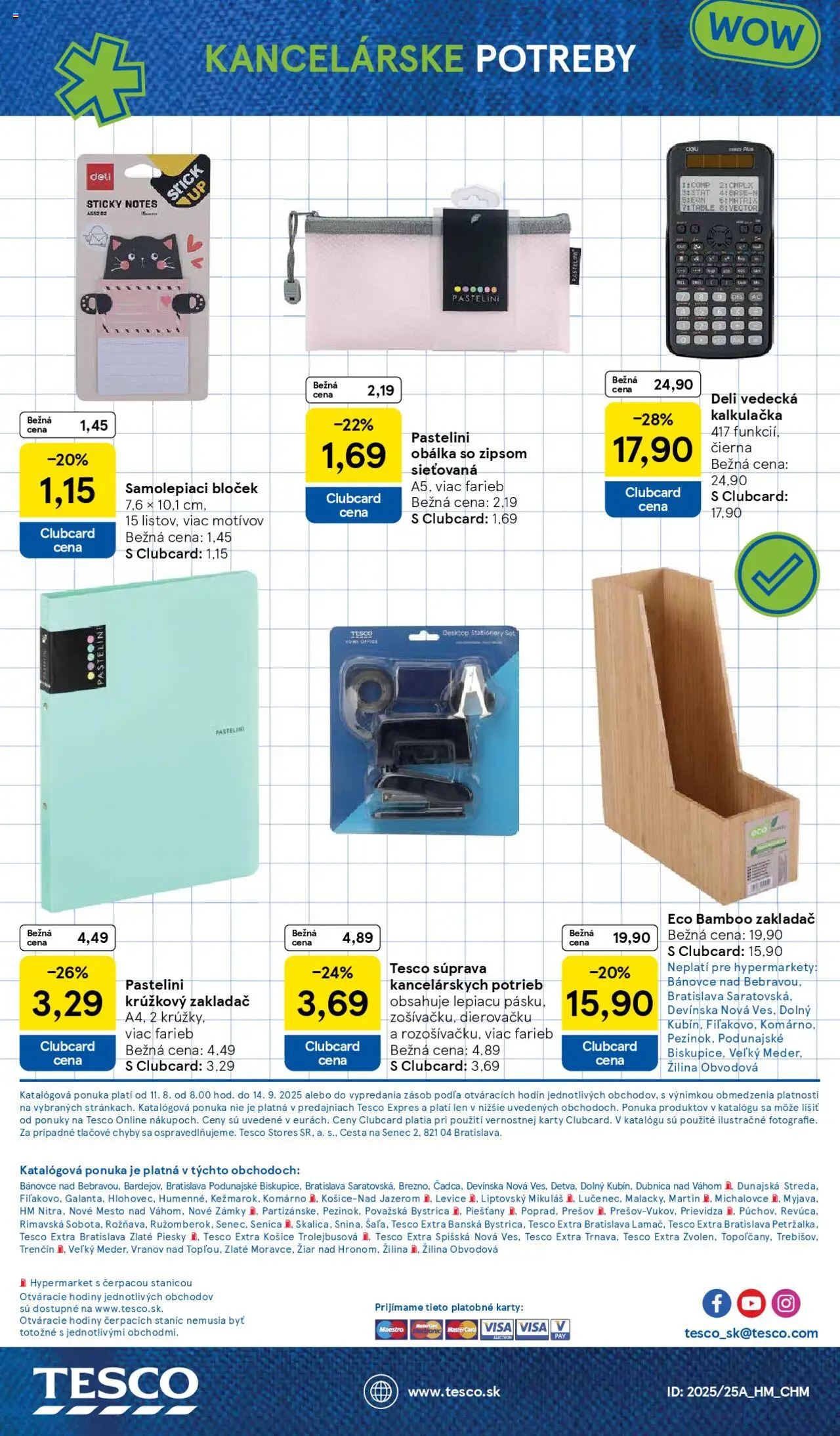 Tesco všetko pre vášho školáka │ platný od 11.08.2025 | Strana: 22 | Produkty: Hodiny, Kalkulačka