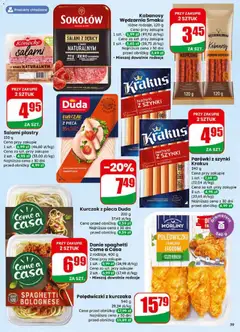 Pogląd oferty "Parówki z szynki Krakus, 240 g" - ważna od 11.03.2026 | Strona: 39 | Produkty: Parówki z szynki, Kabanosy, Parówki, Salami