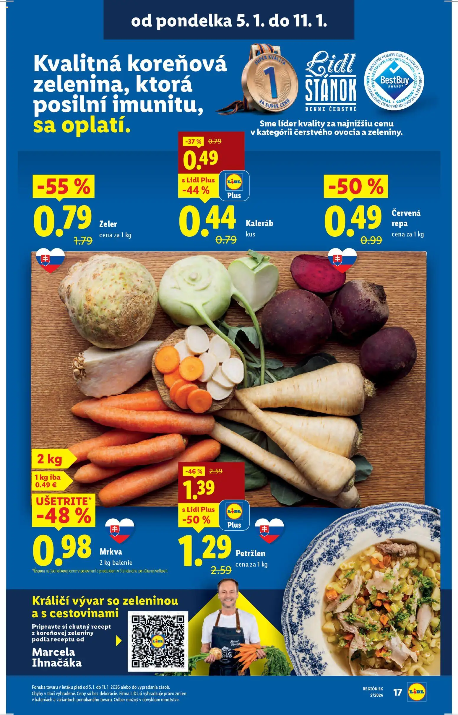 Nové Lidl akcie – leták je platný od 08.01.2026 | Strana: 55 | Produkty: Mrkva, Červená repa, Petržlen, Zeler
