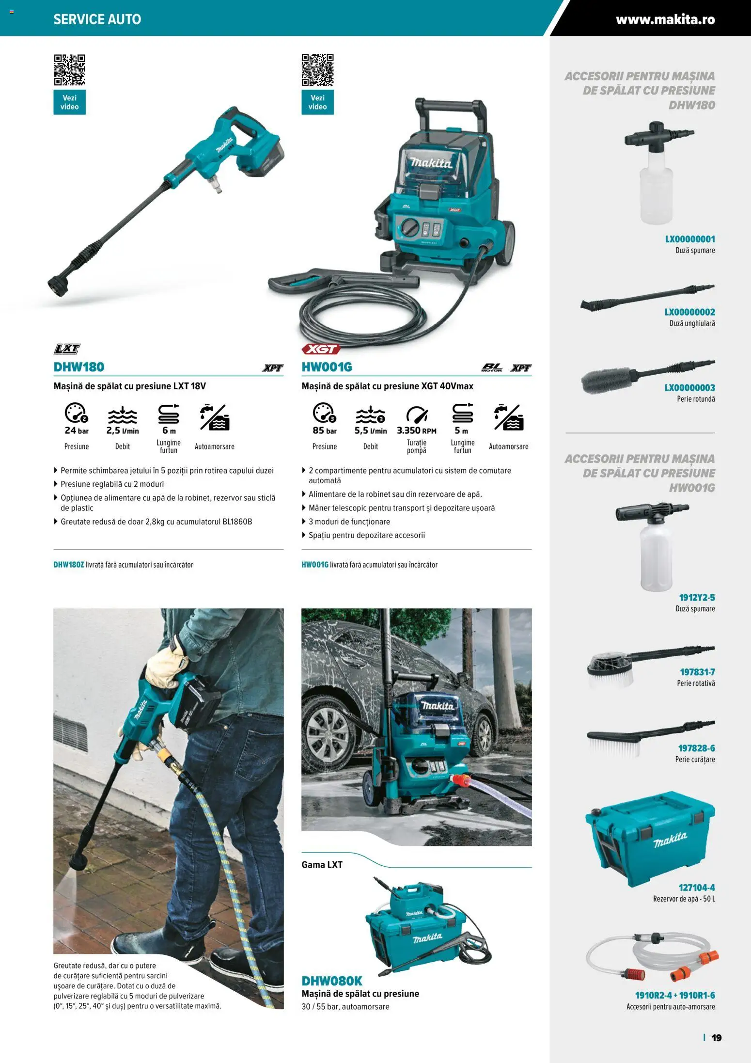 Noul catalog Makita – valabil de la 23.10.2025 | Pagină: 19 | Produse: Încărcător, Video, Duș, Perie