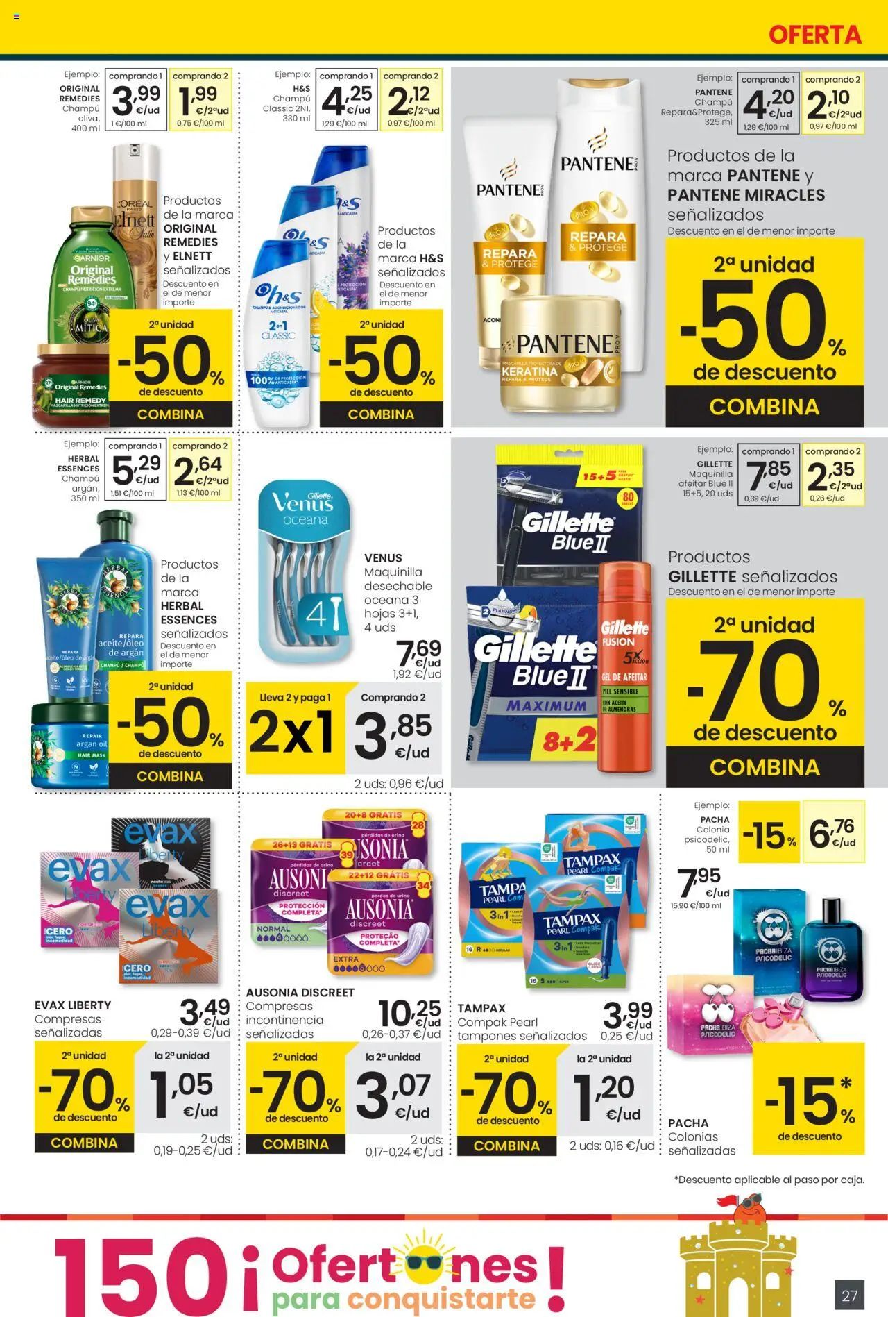 Eroski - Center │ válido desde el 31.07.2025 | Página: 27 | Productos: Acondicionador, Tampones, Aceite, Γλυφιτζούρι