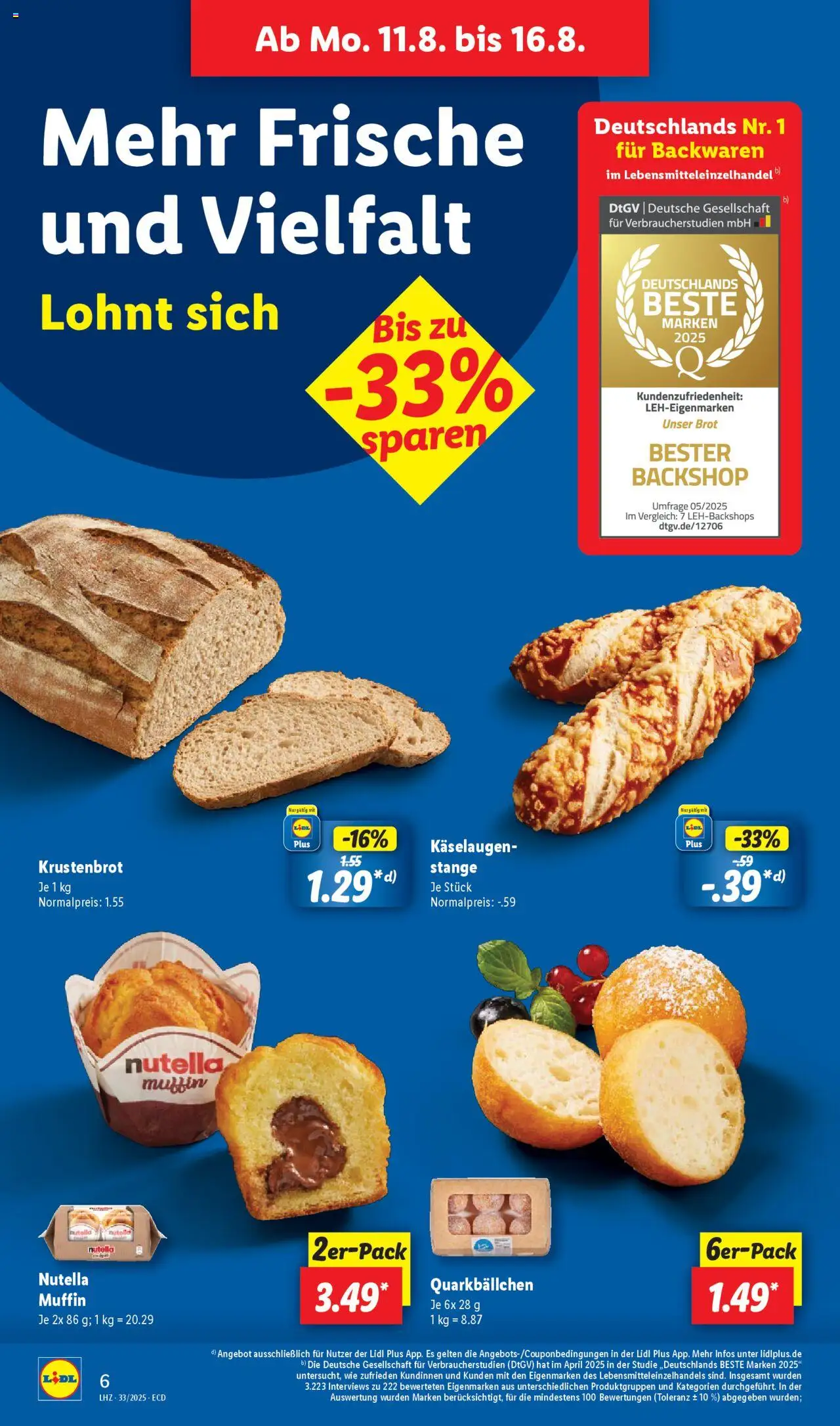 Lidl Prospekt 	 - gültig ab dem 11.08.2025 | Seite: 8 | Produkte: Nutella, Brot