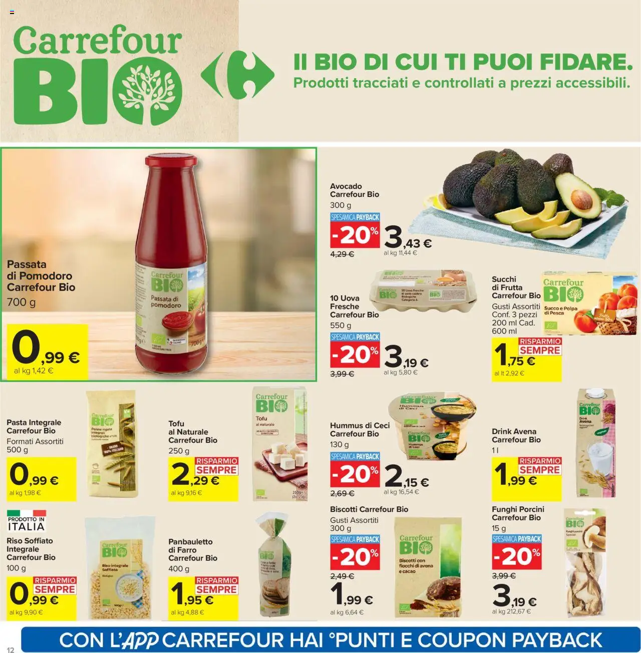 Volantino Carrefour del 26.09.2025 | Pagina: 12 | Prodotti: Pasta, Pesca, Cacao, Penne