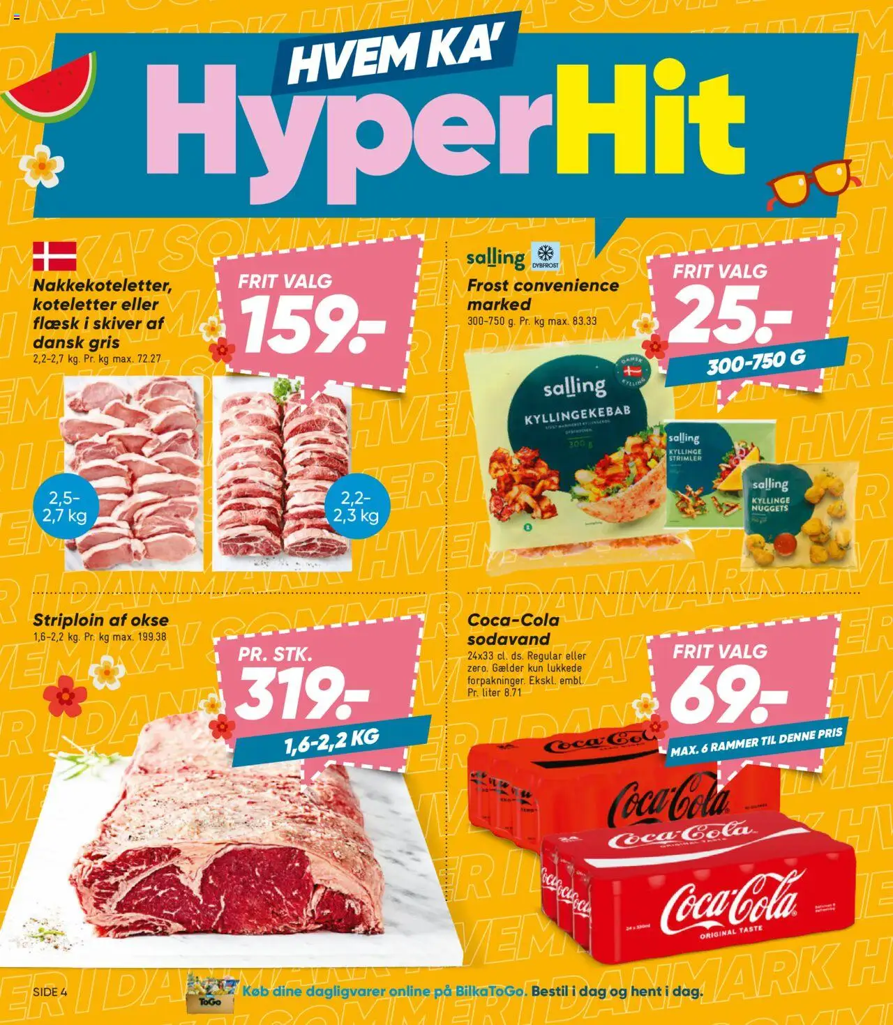 Bilka Tilbudsavis gyldig fra 04.07.2025 | Side: 4 | Produkter: Rammer, Nuggets, Koteletter, Sodavand