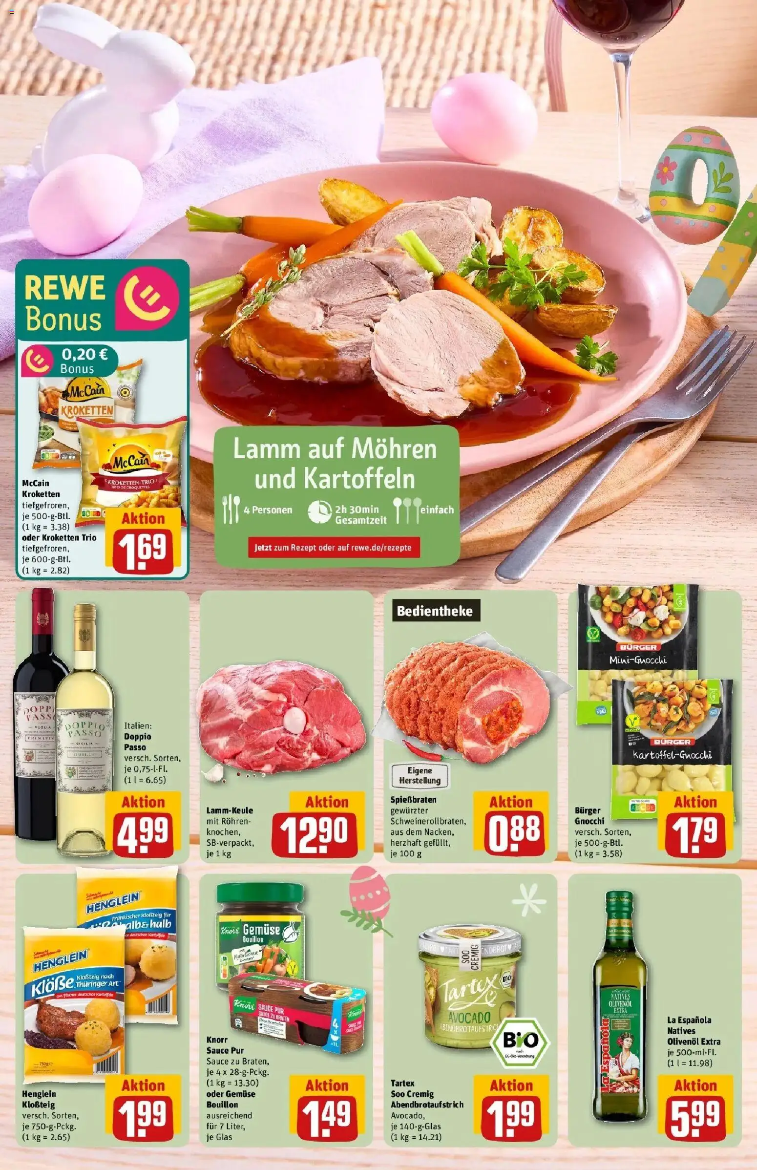 Rewe Prospekt Bad Arolsen	 – gültig ab 30.03.2026 | Seite: 6 | Produkte: Lammkeule, Olivenol, Knorr, McCain