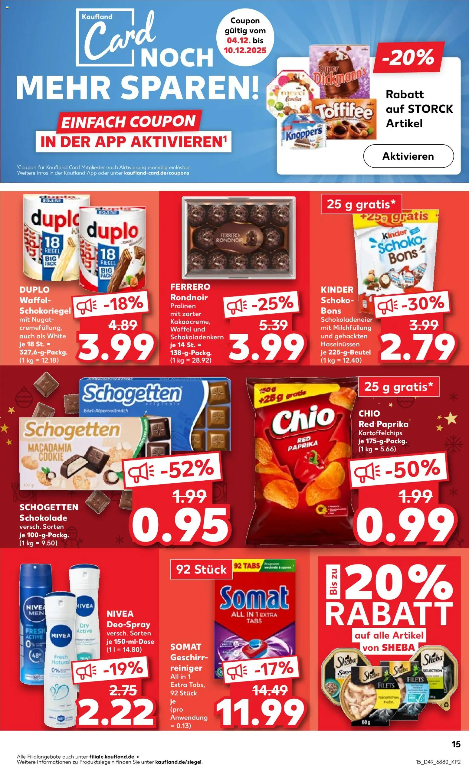 Kaufland prospekt Völklingen	 – gültig ab 07.12.2025 | Seite: 15 | Produkte: Sheba, Schokolade, Knoppers, Schogetten