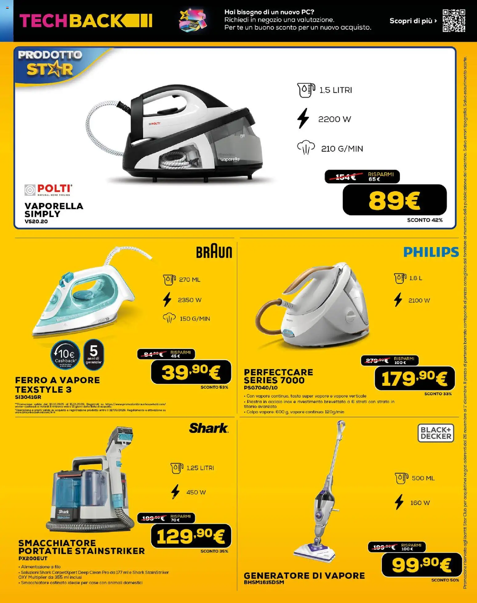 Volantino Euronics del 26.11.2025 | Pagina: 23 | Prodotti: Tè, Data, PC, Generatore