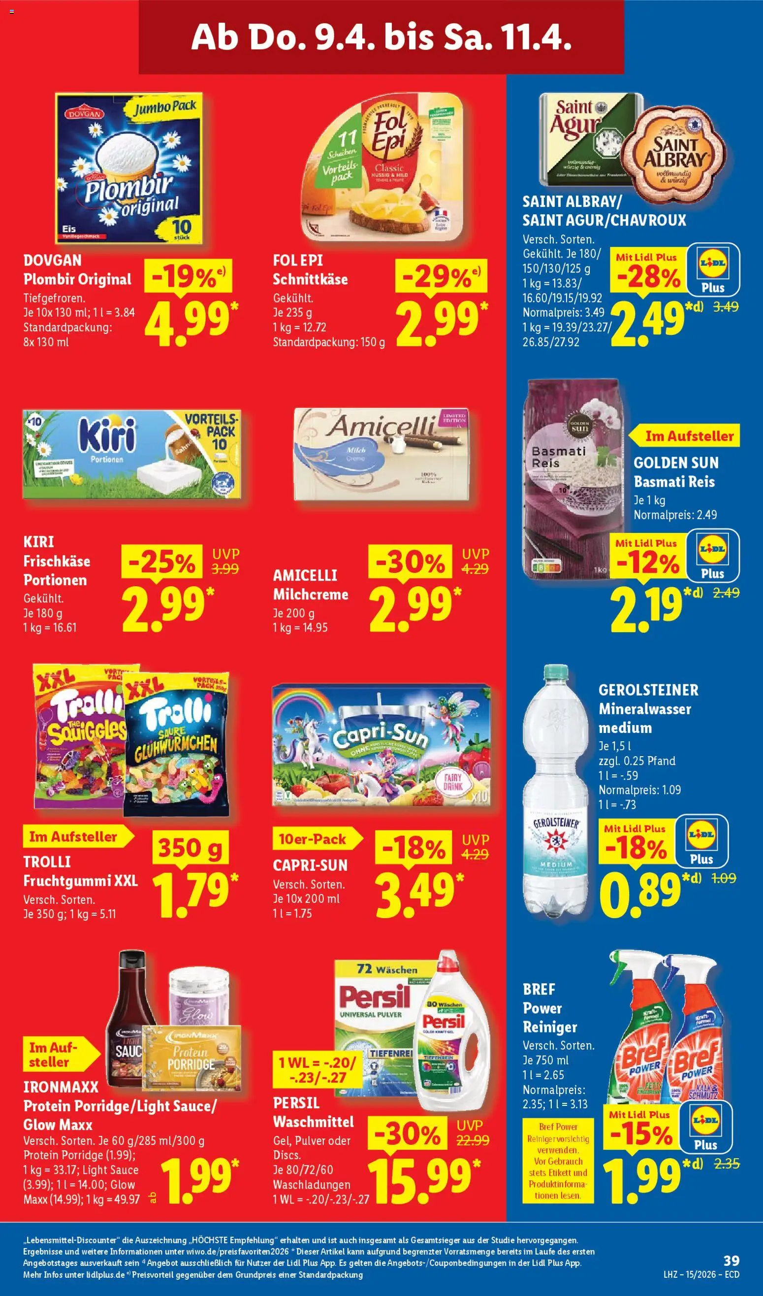 Lidl Německo leták od 07.04.2026 | Strana: 57 | Produkty: Basmati, Plombir, Protein, Persil