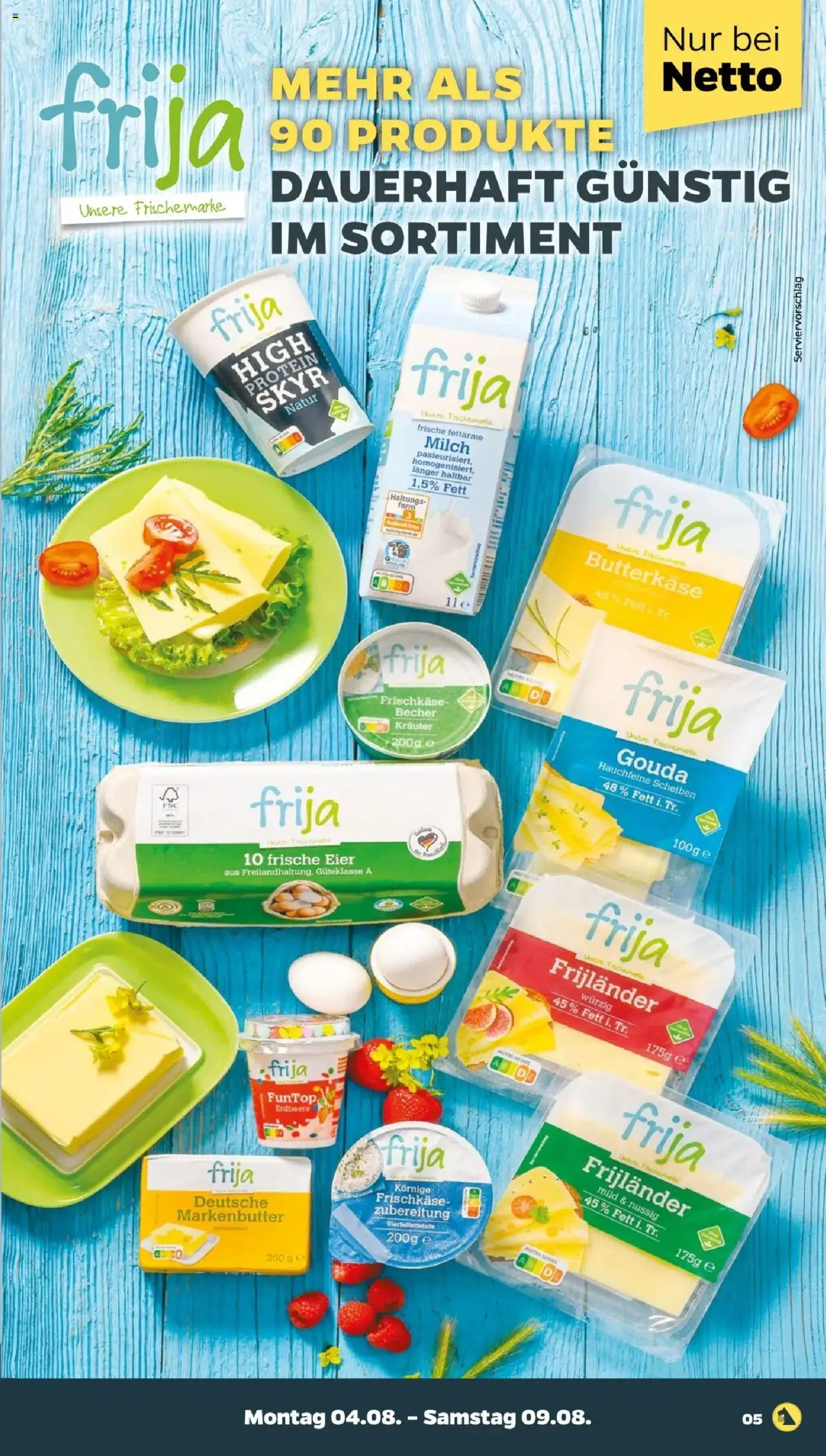 Netto Prospekt 	 - gültig ab dem 04.08.2025 | Seite: 5 | Produkte: Milch, Eier, Gouda, Skyr