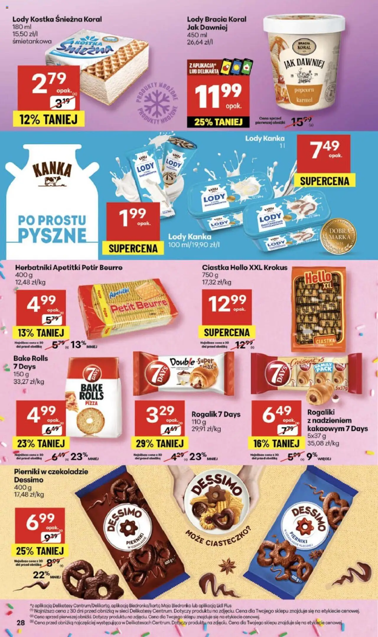 Delikatesy Centrum Gazetka - Sklepy Własne od 23.10.2025 | Strona: 28 | Produkty: Delikatesy, Pierniki w czekoladzie, Herbatniki, Pizza