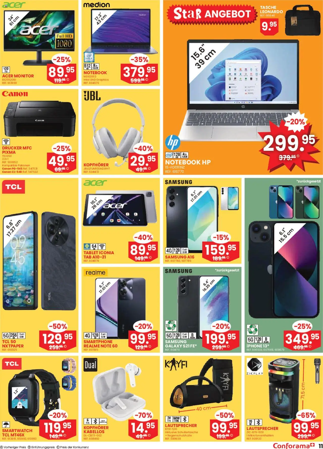 Conforama Aktionen ab 23.07.2025 | Seite: 11 | Produkte: Drucker, Kopfhörer, Samsung, Lautsprecher