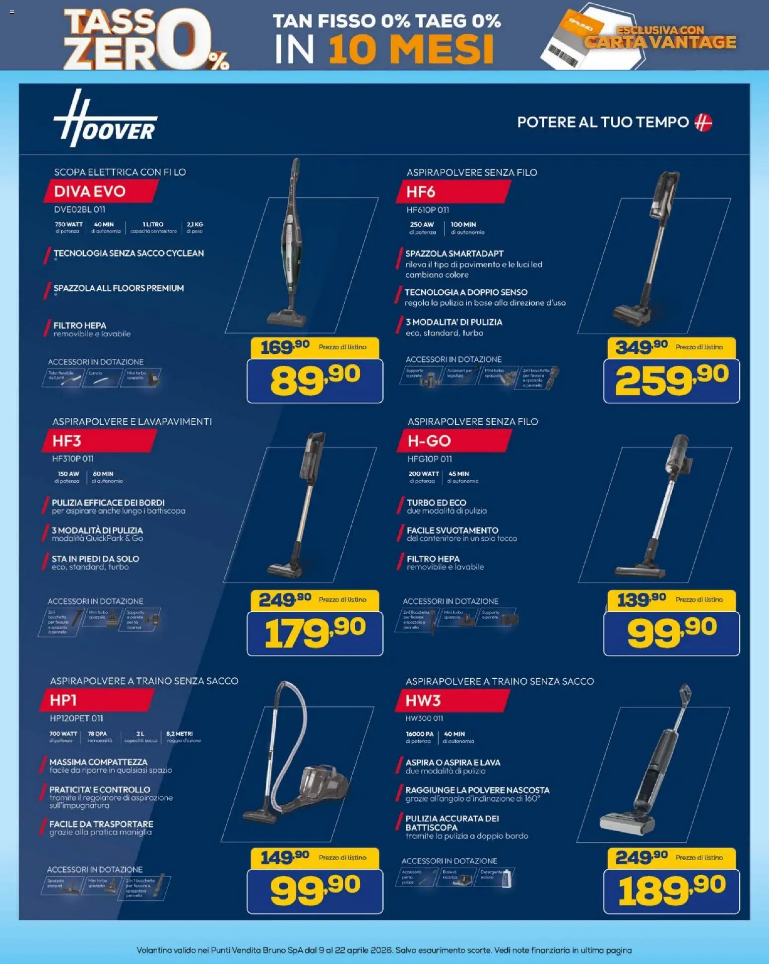 Volantino BRUNO del 09.04.2026 | Pagina: 38 | Prodotti: Scopa elettrica, Pavimento, Tubo, Aspirapolvere