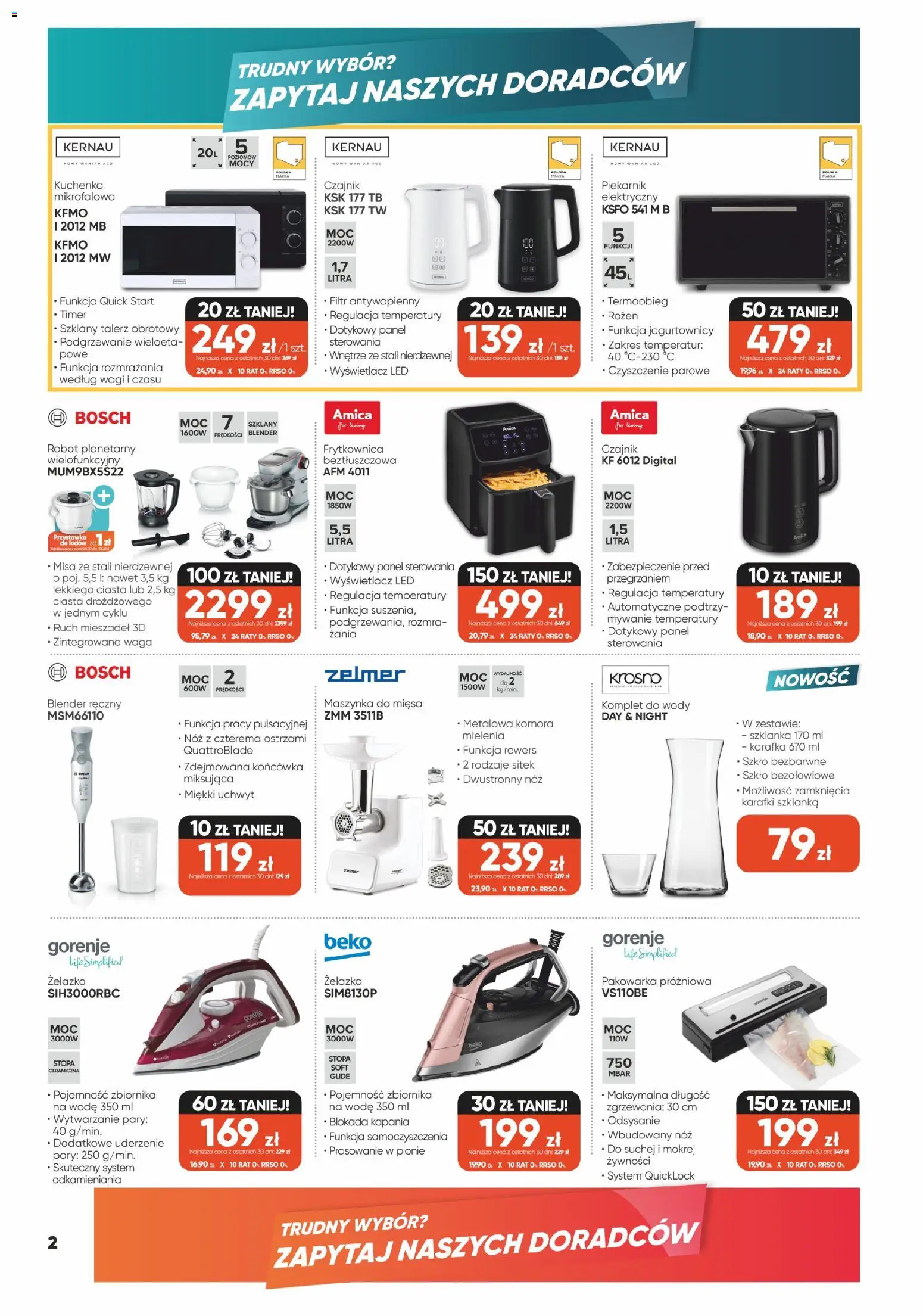 Max elektro gazetka od 28.04.2026 | Strona: 2 | Produkty: Szklanka, Kuchenka, Czajnik, Frytkownica beztłuszczowa