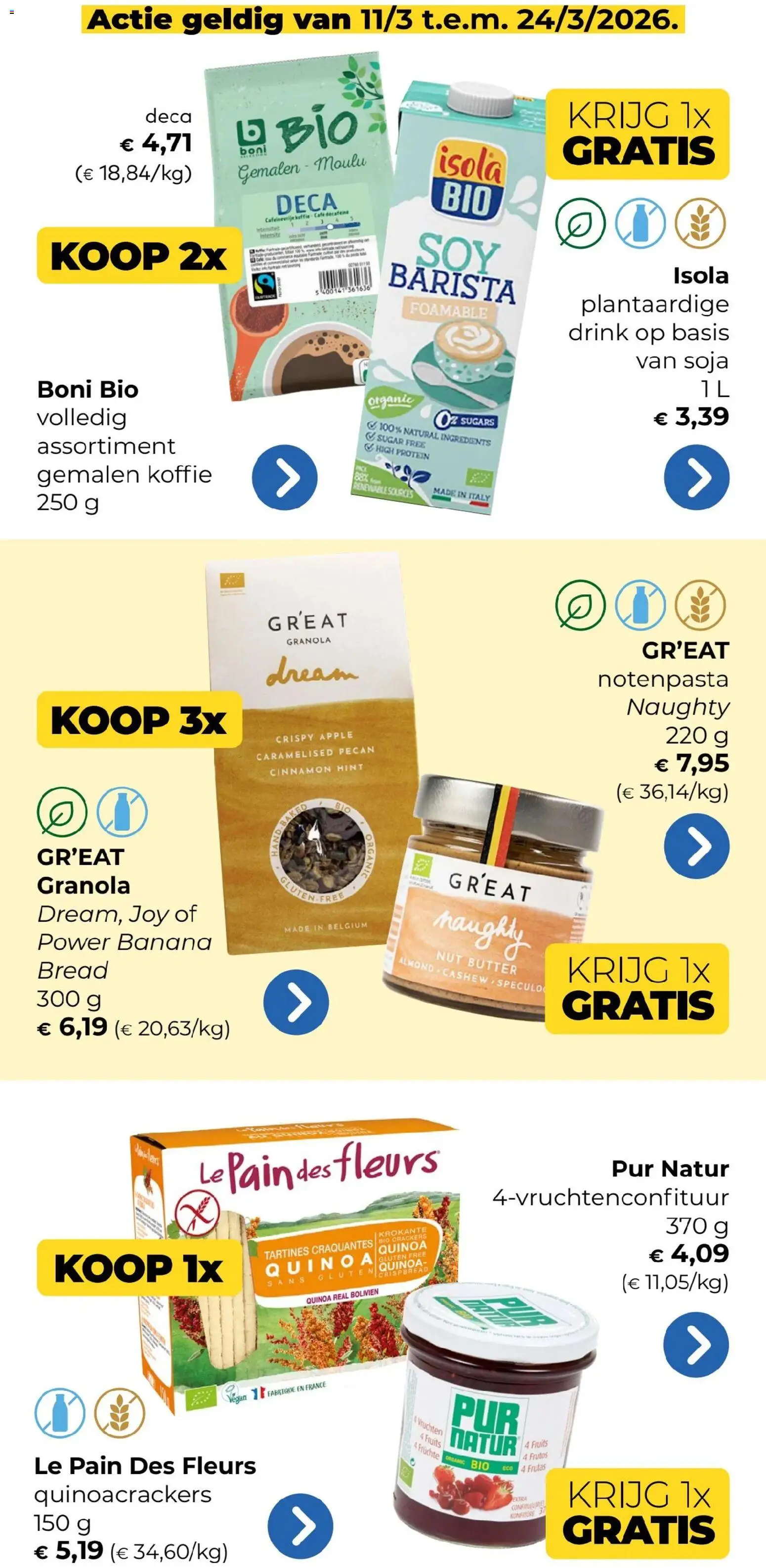 {H1} | Pagina: 2 | Producten: Quinoa, Csirkecombfile, Koffie