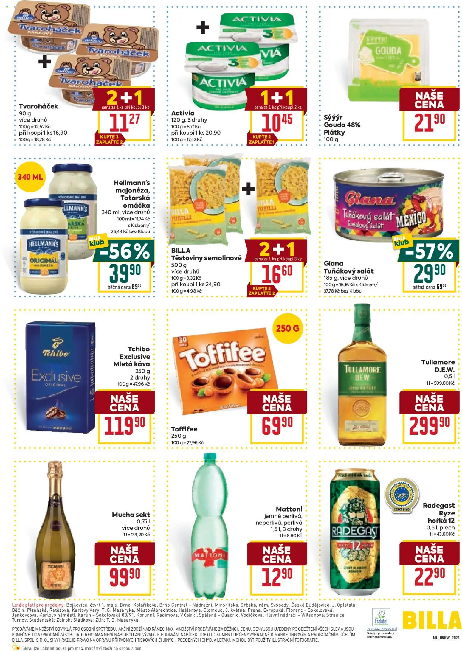 Billa Malý leták od 28.01.2026 | Strana: 3 | Produkty: Tchibo, Plech, Tuňákový salát, Mletá káva