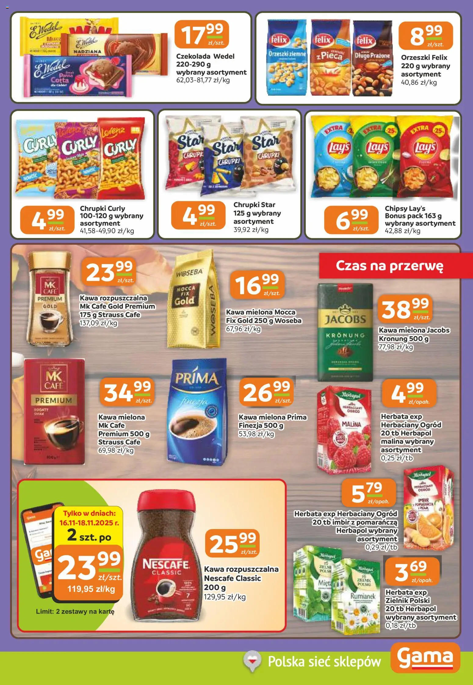 Gama Gazetka od 13.11.2025 | Strona: 5 | Produkty: Nescafe, Kawa rozpuszczalna, Mięta, Lays