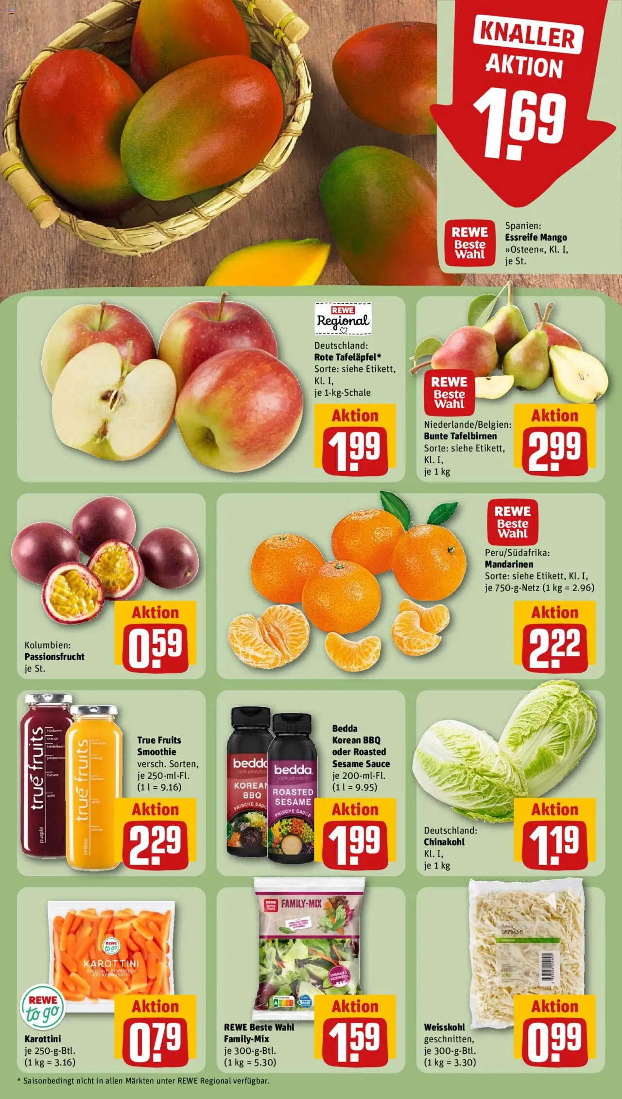 Rewe Prospekt 	 – gültig ab 06.10.2025 | Seite: 6 | Produkte: Mandarinen, Mango, Chinakohl, Himbeere