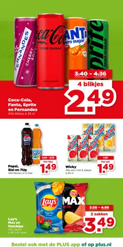 Coca-Cola, Fanta, Sprite en Fernandes, Alle blikjes à 25 cl - Voorbeeld van een folder van Plus, geldig van 11.03.2026 | Pagina: 25