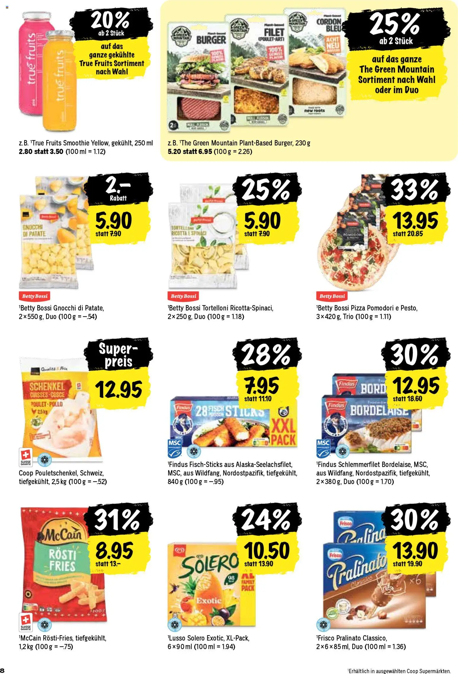 Coop aktionen – gültig ab 23.04.2026 | Seite: 8 | Produkte: Burger, Pizza