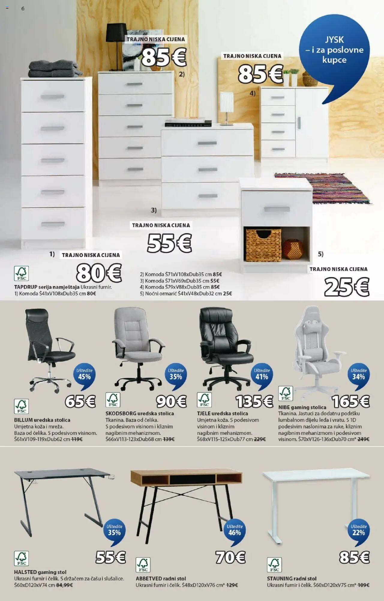 JYSK katalog | vrijedi od 24.09.2025 | Stranica: 6 | Proizvodi: Komoda, Stol, Stolica, Radni stol