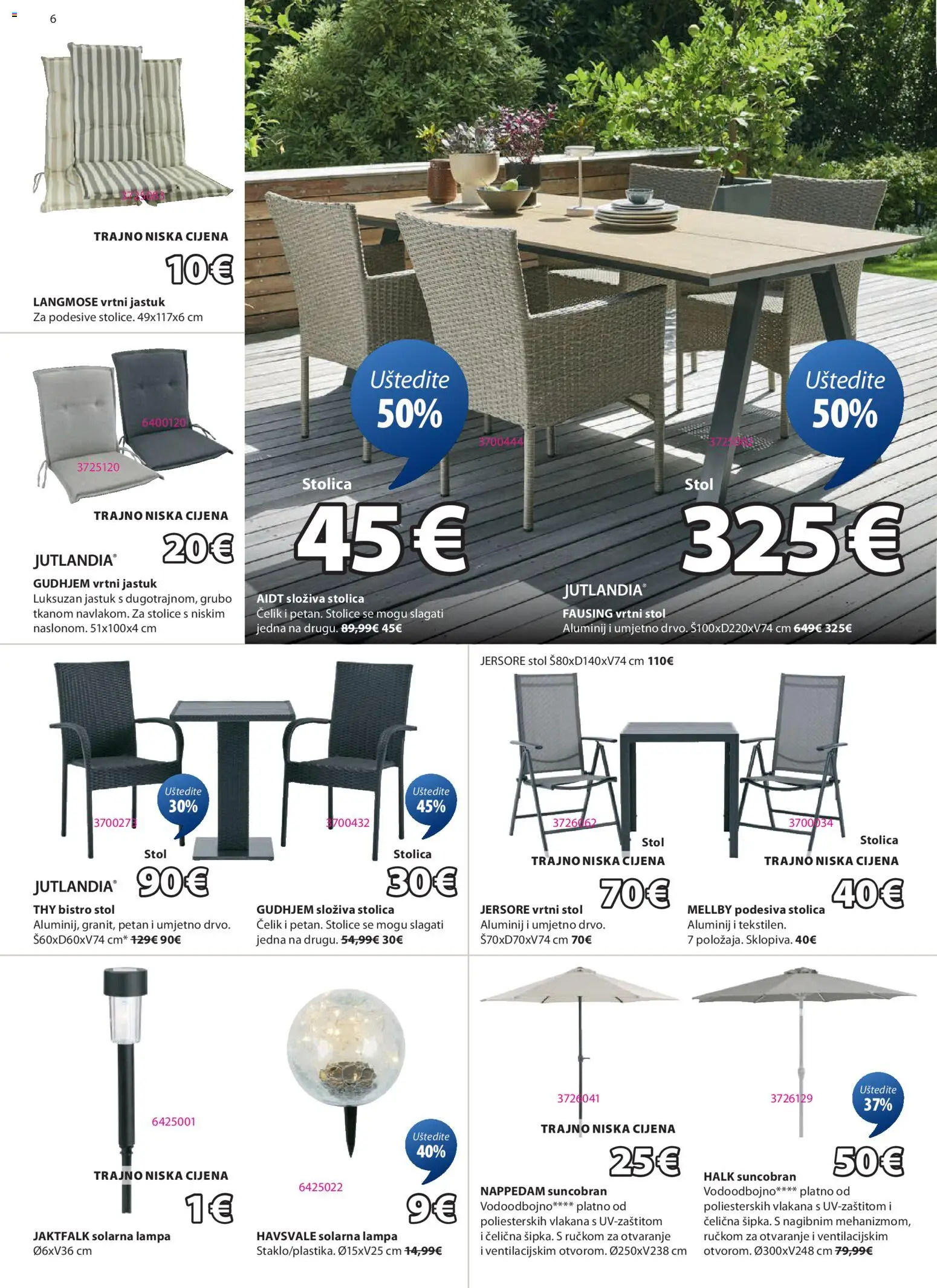 JYSK katalog | vrijedi od 18.02.2026 | Stranica: 6 | Proizvodi: Jastuk, Stol, Stolica, Suncobran