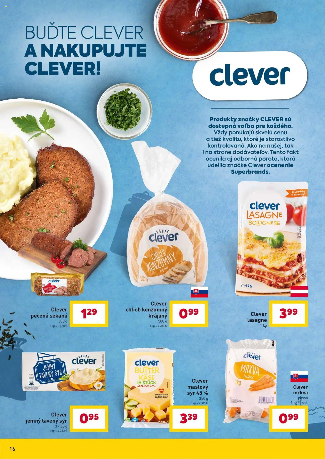 Nové Billa akcie – leták je platný od 10.09.2025 | Strana: 16 | Produkty: Syr, Chlieb, Mrkva, Lasagne