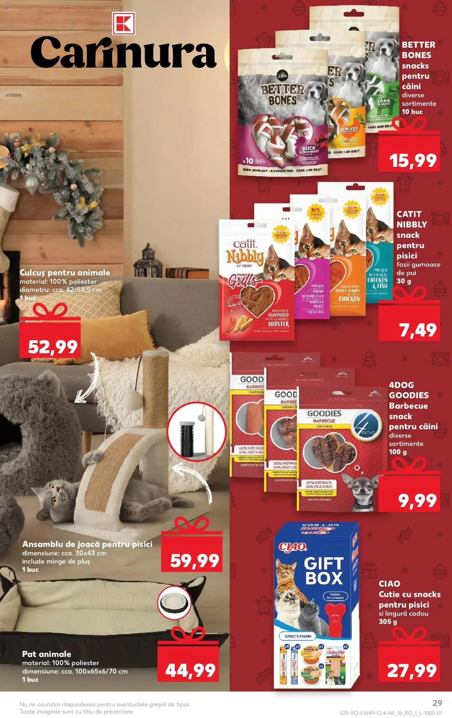 Noul catalog Kaufland – valabil de la 03.12.2025 | Pagină: 29 | Produse: Pat, Hacıyatmaz Kedi Oyuncağı, Cutie