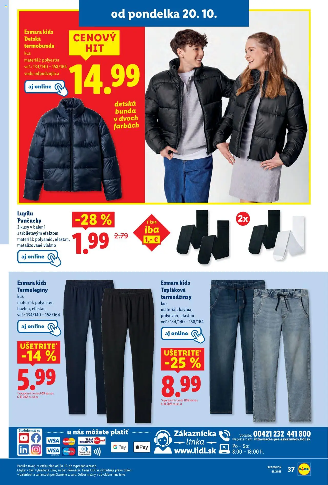 Nové Lidl akcie – leták je platný od 20.10.2025 | Strana: 53 | Produkty: Bunda