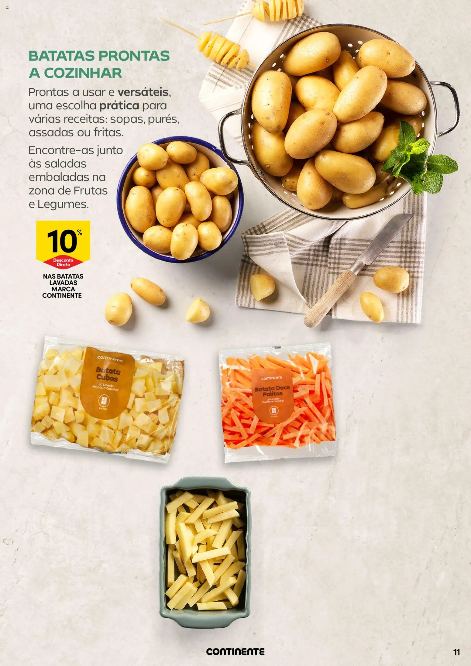 Continente - A frescura da primavera │ válido de 17.03.2026 | Página: 11 | Produtos: Batata, Saladas