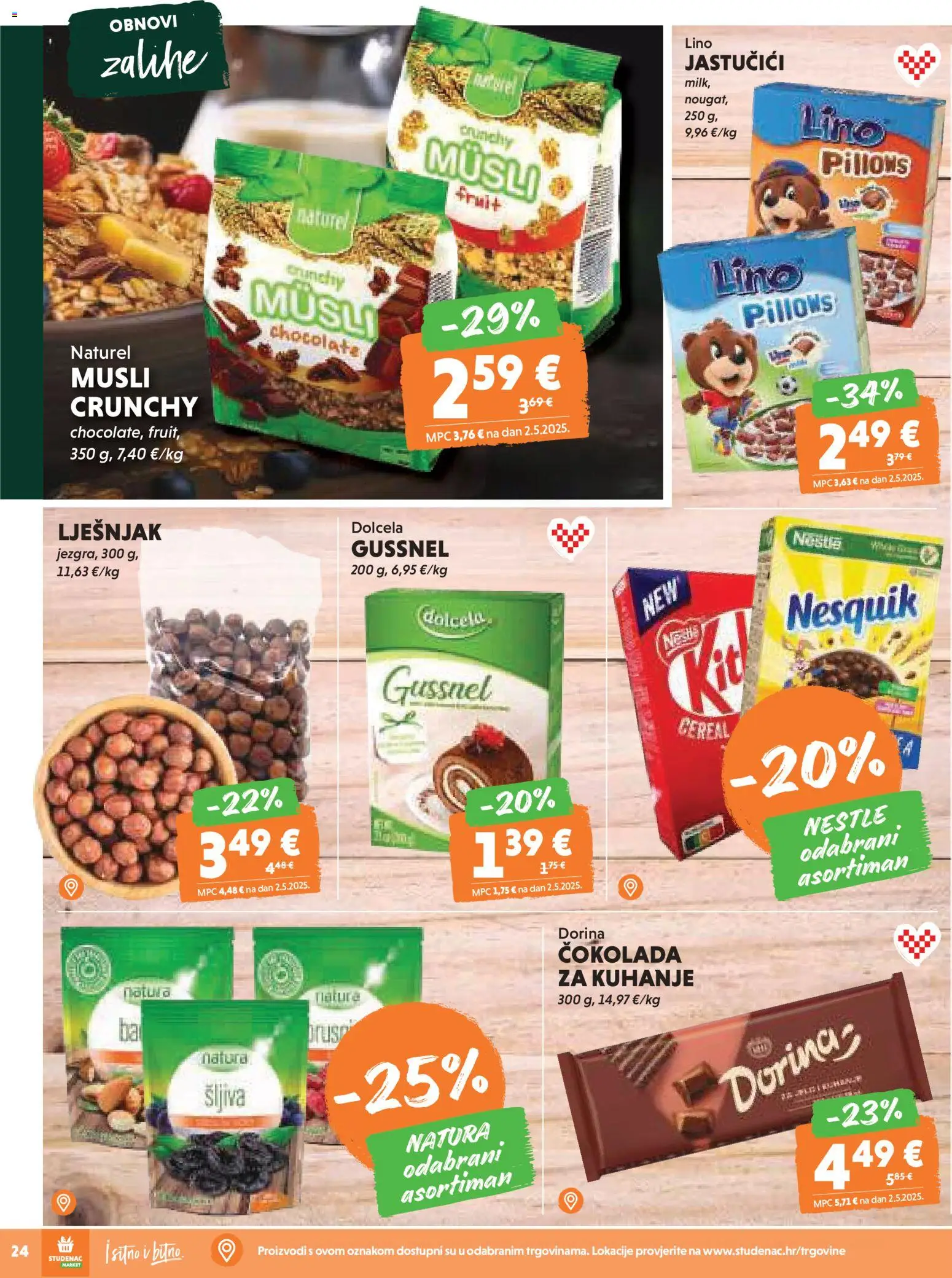 Studenac katalog | vrijedi od 05.11.2025 | Stranica: 24 | Proizvodi: Dorina, Čokolada, Šljiva, Lješnjak