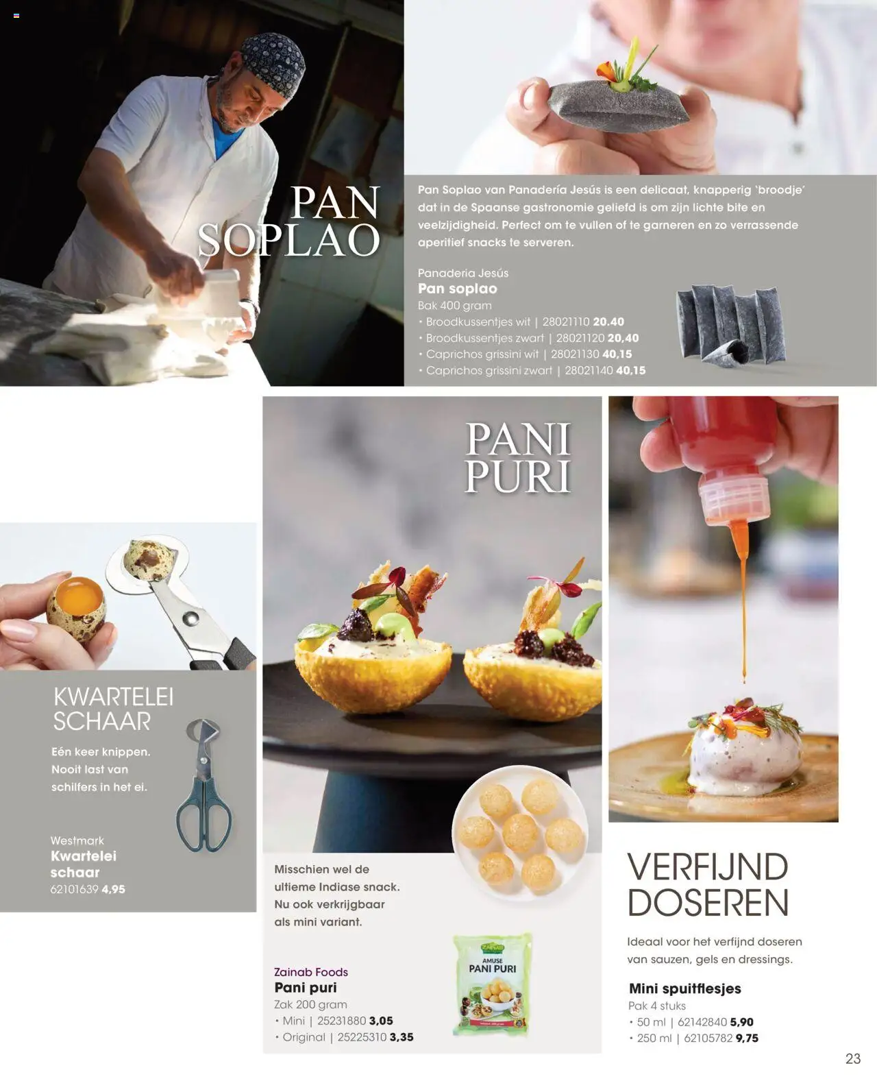 {H1} | Pagina: 23 | Producten: Schaar, Pan, Zak, Gels