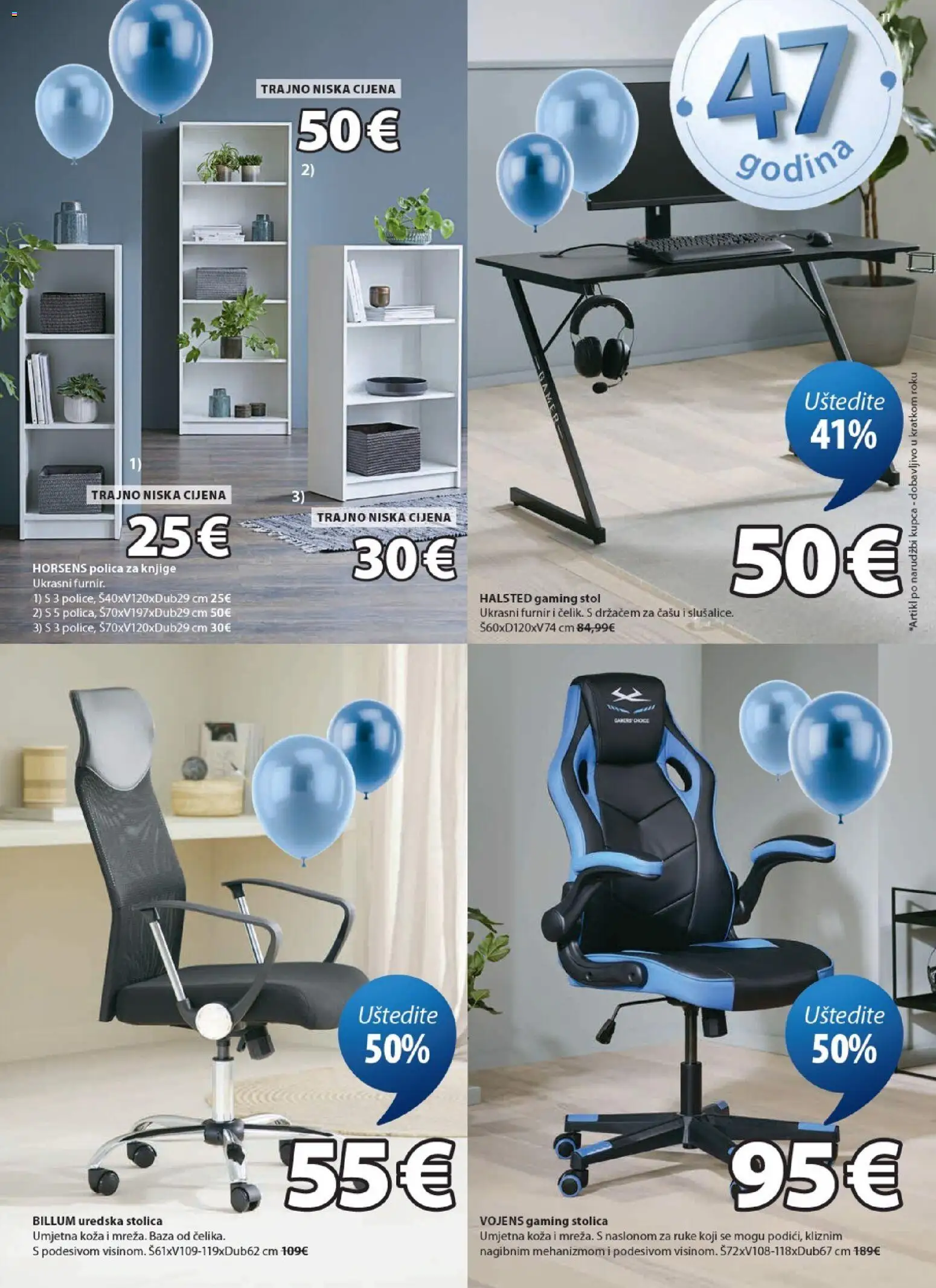 JYSK katalog | vrijedi od 22.04.2026 | Stranica: 11 | Proizvodi: Stol, Stolica, Polica za knjige, Uredska stolica