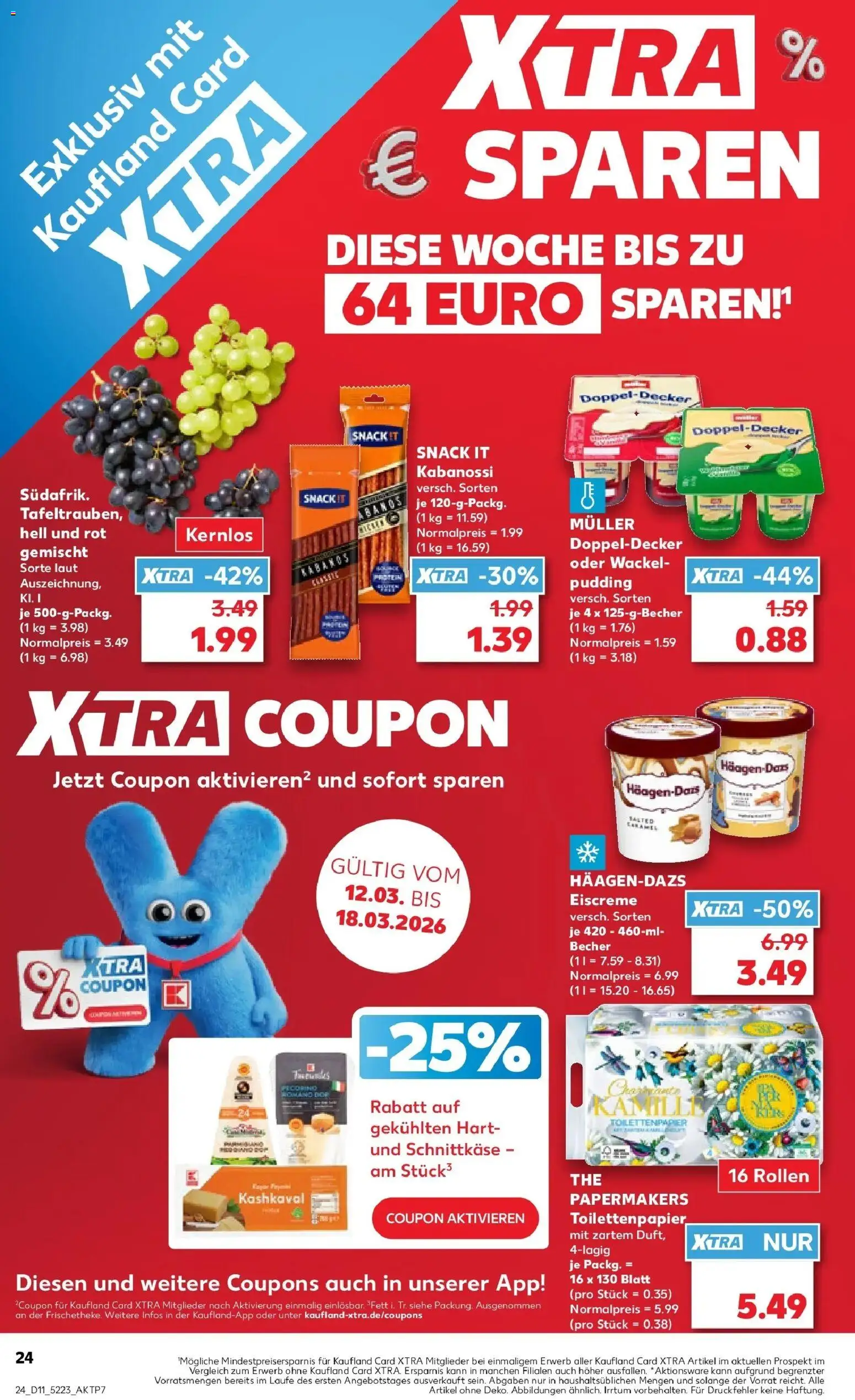 Kaufland Prospekt Tuttlingen	 – gültig ab 09.03.2026 | Seite: 36 | Produkte: Eiscreme, Pudding, Toilettenpapier