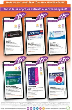 Alma Gyógyszertárak akciós újság - amely érvényes a következő dátumtól: 01.03.2026 | Oldal: 5 | Termékek: Pezsgőtabletta, Alma
