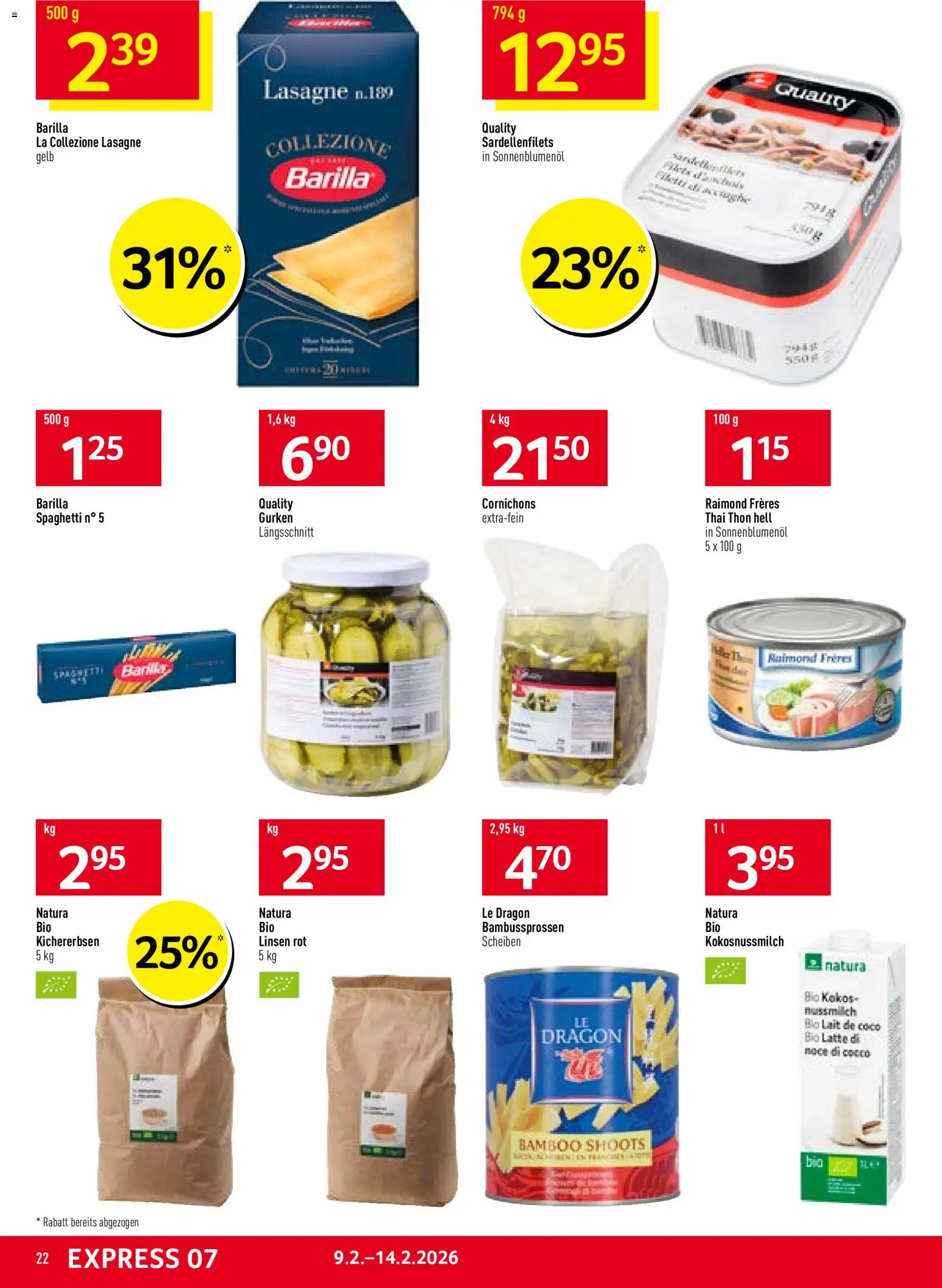 Prodega Aktionen – gültig ab 09.02.2026 | Seite: 22 | Produkte: Barilla, Gurken