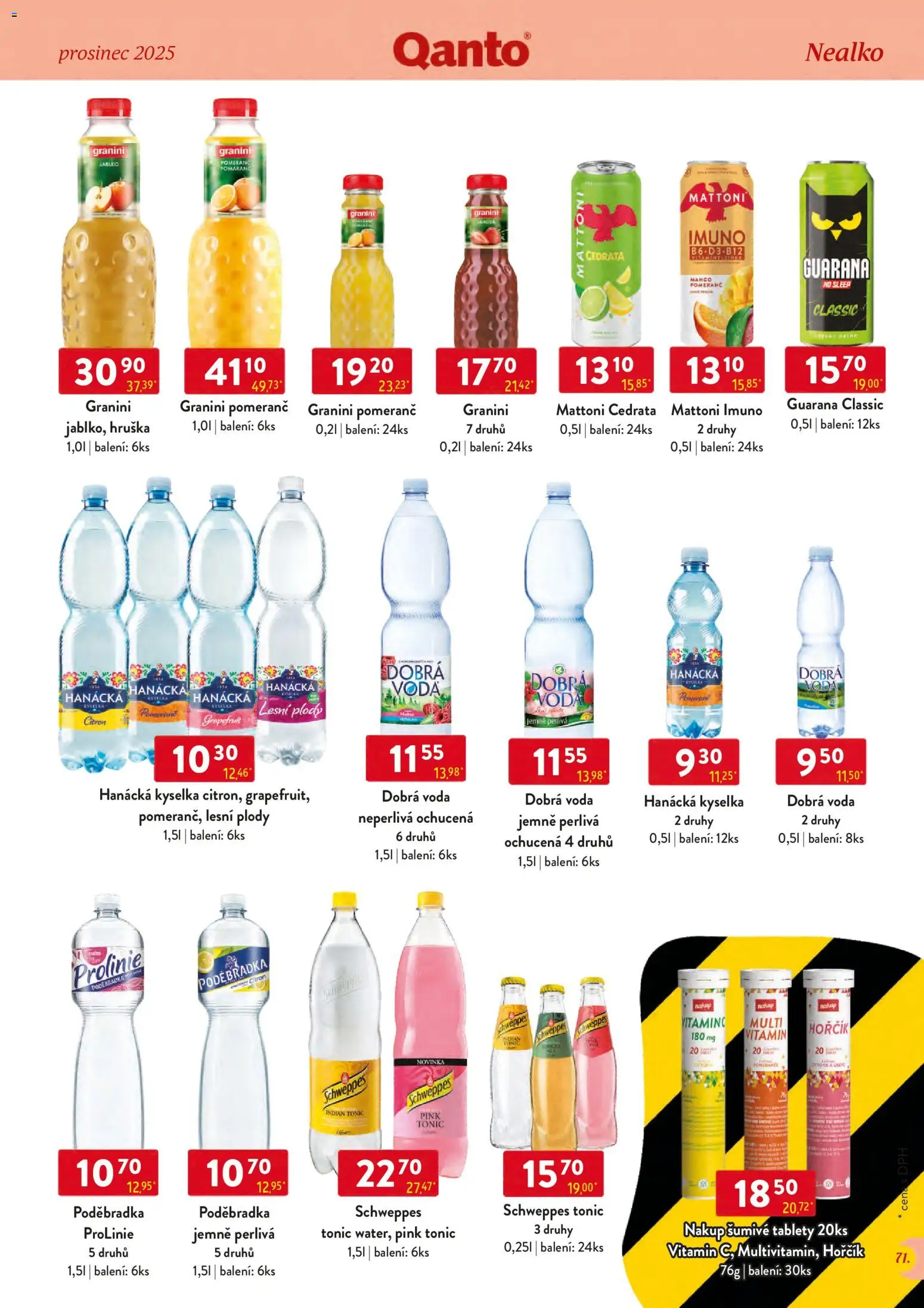 Astur & Qanto leták - Velkoobchod 12/2025 od 01.12.2025 | Strana: 71 | Produkty: Dobrá voda, Mango, Poděbradka, Granini