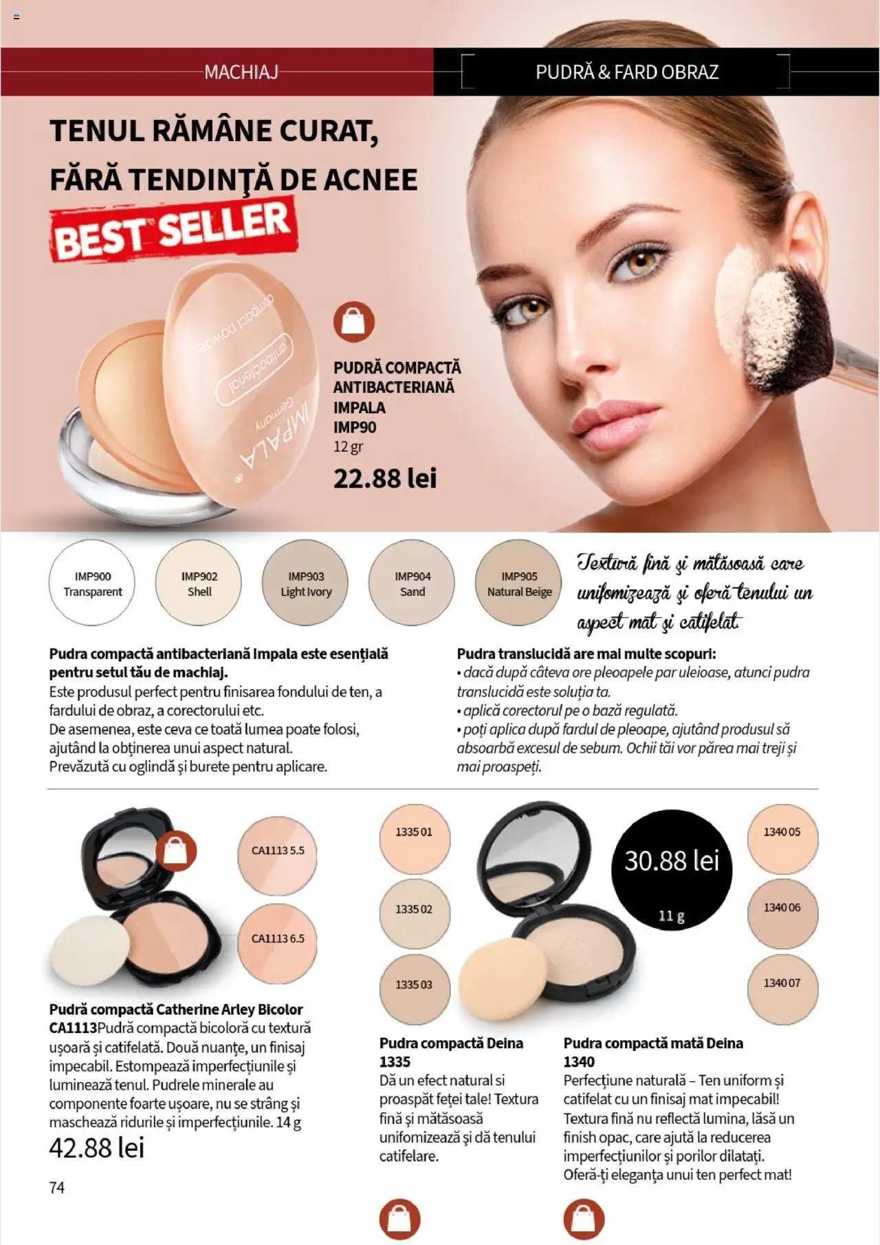 Noul catalog Lady’s – valabil de la 25.09.2025 | Pagină: 76 | Produse: Pudră translucidă, Machiaj, Pudră, Burete